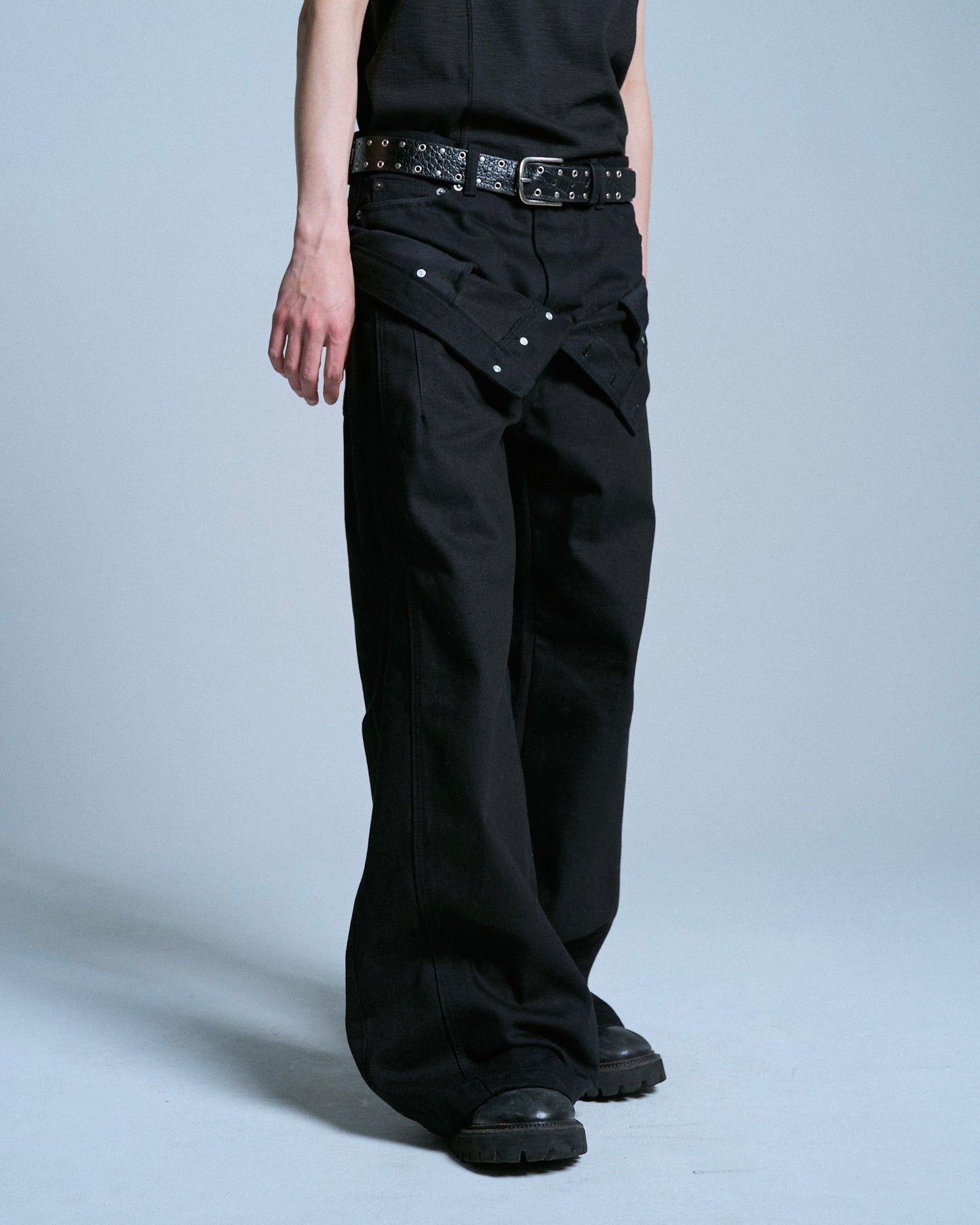 DOUBLE WAIST SLUB RIGID DENIM