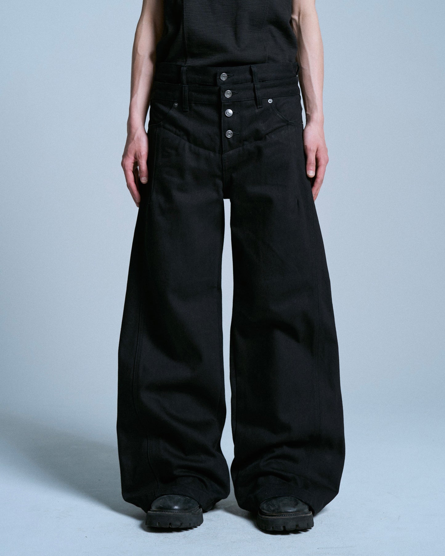 DOUBLE WAIST SLUB RIGID DENIM