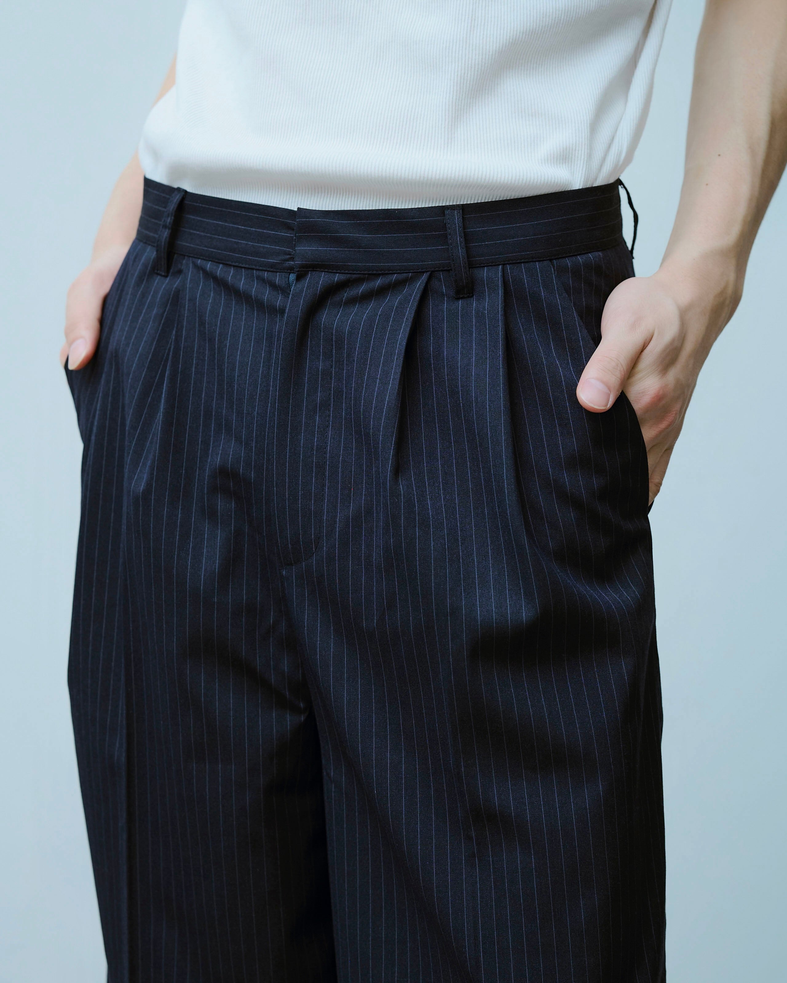 Champhor wood２tuck wide baggy slacks 2tuck wide baggy flare slacks – CAMPHOR WOOD - OFFICIAL