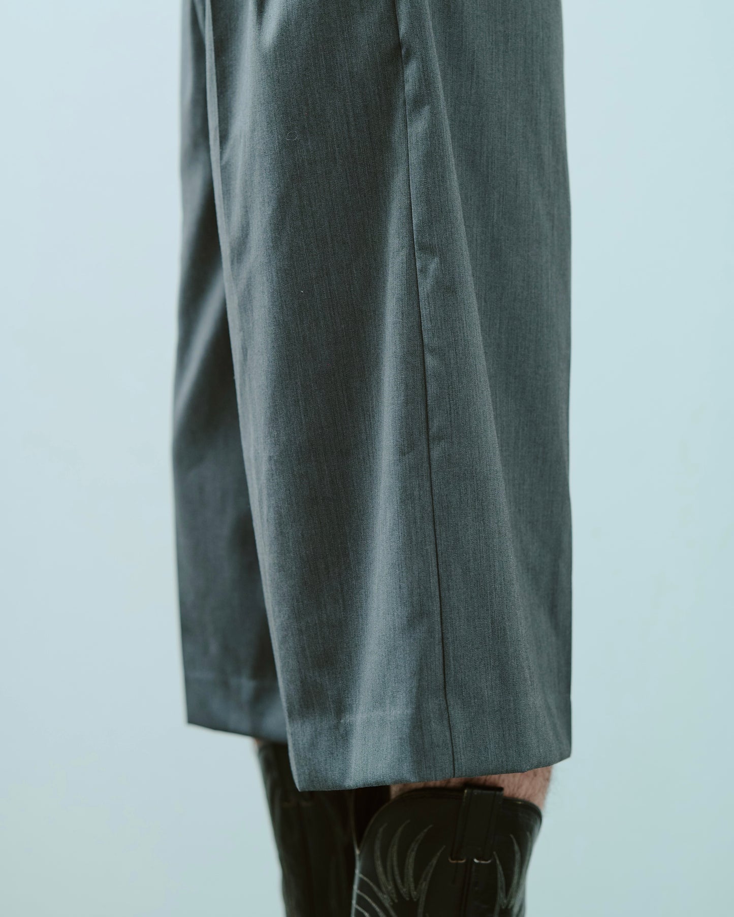 layered boxers wide slacks shorts