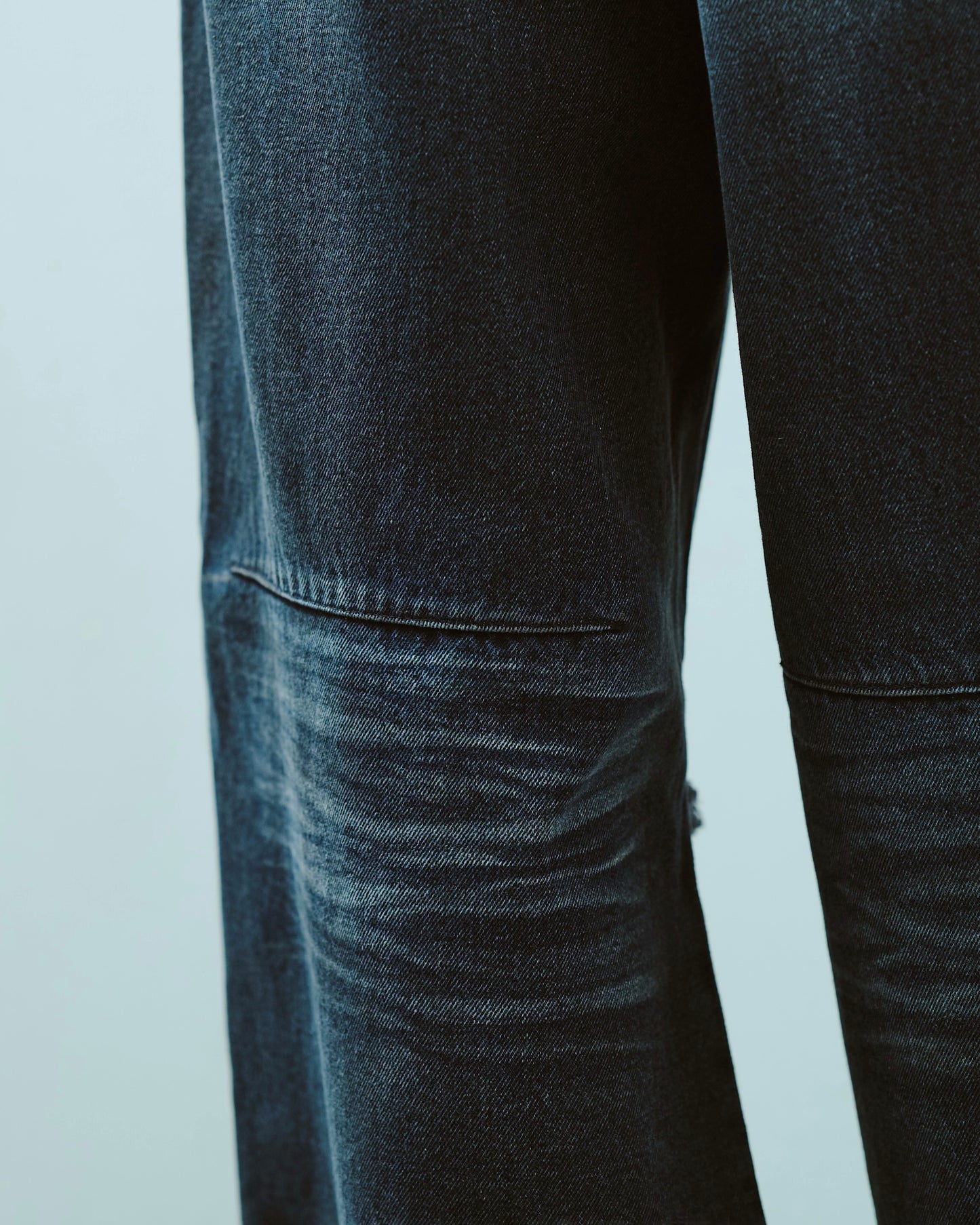 wide baggy broken denim trousers