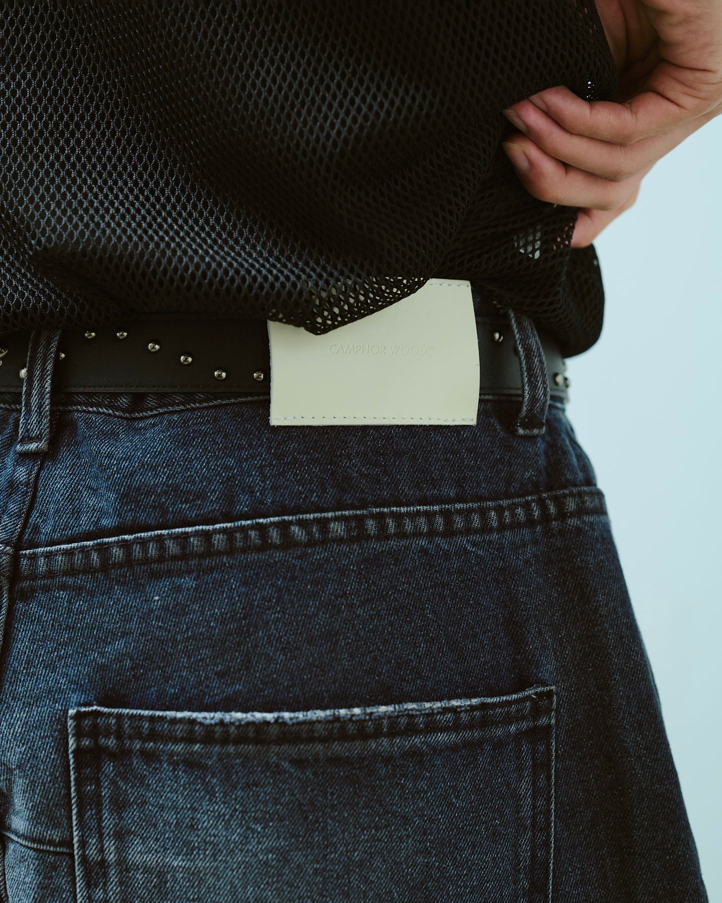 wide baggy broken denim trousers