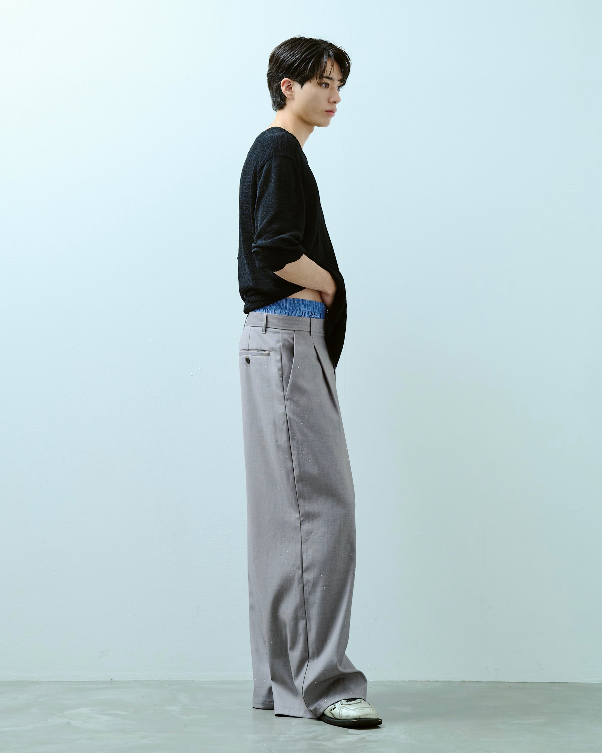 wide baggy rhinestone slacks – CAMPHOR WOOD - OFFICIAL