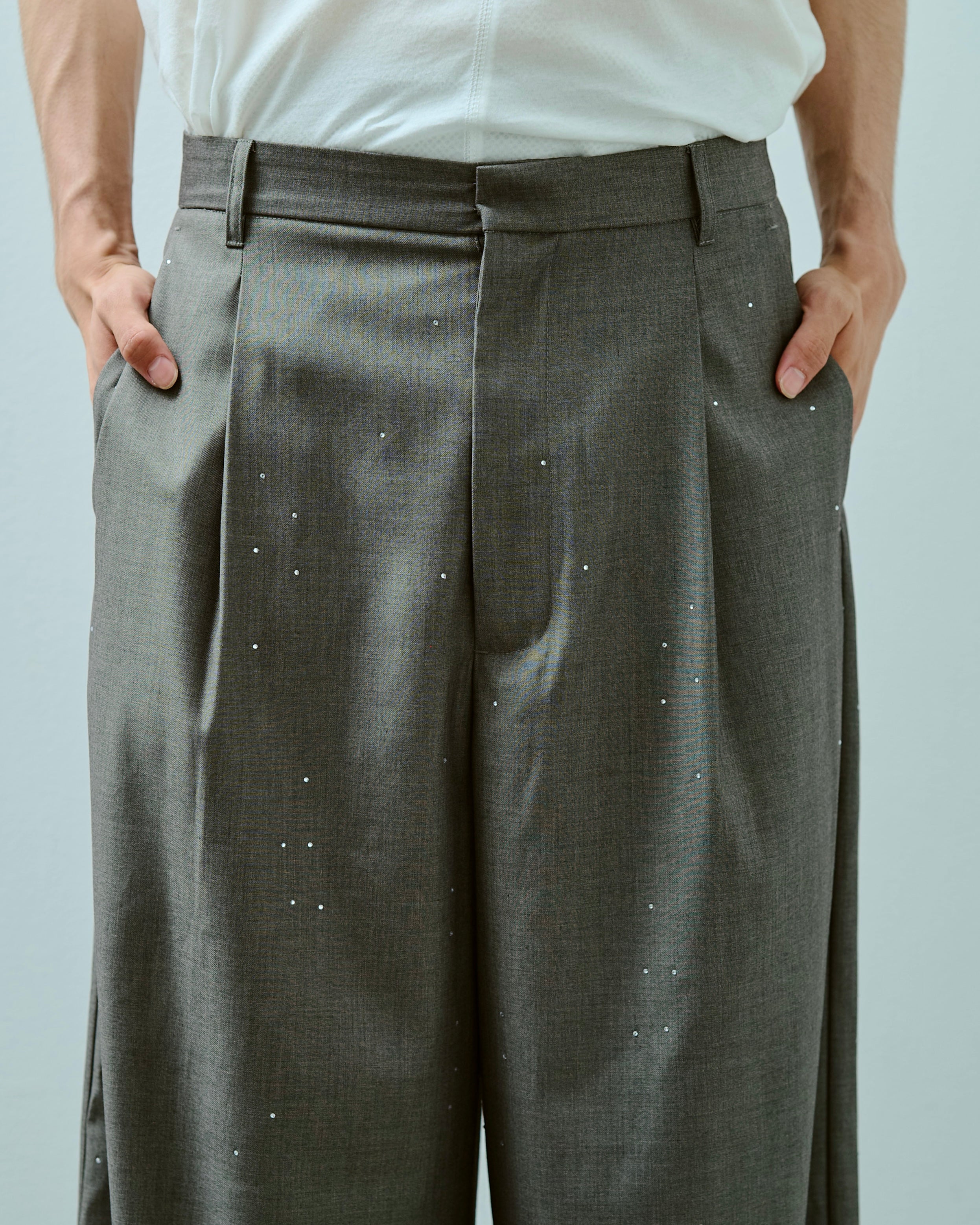 wide baggy rhinestone slacks – CAMPHOR WOOD - OFFICIAL