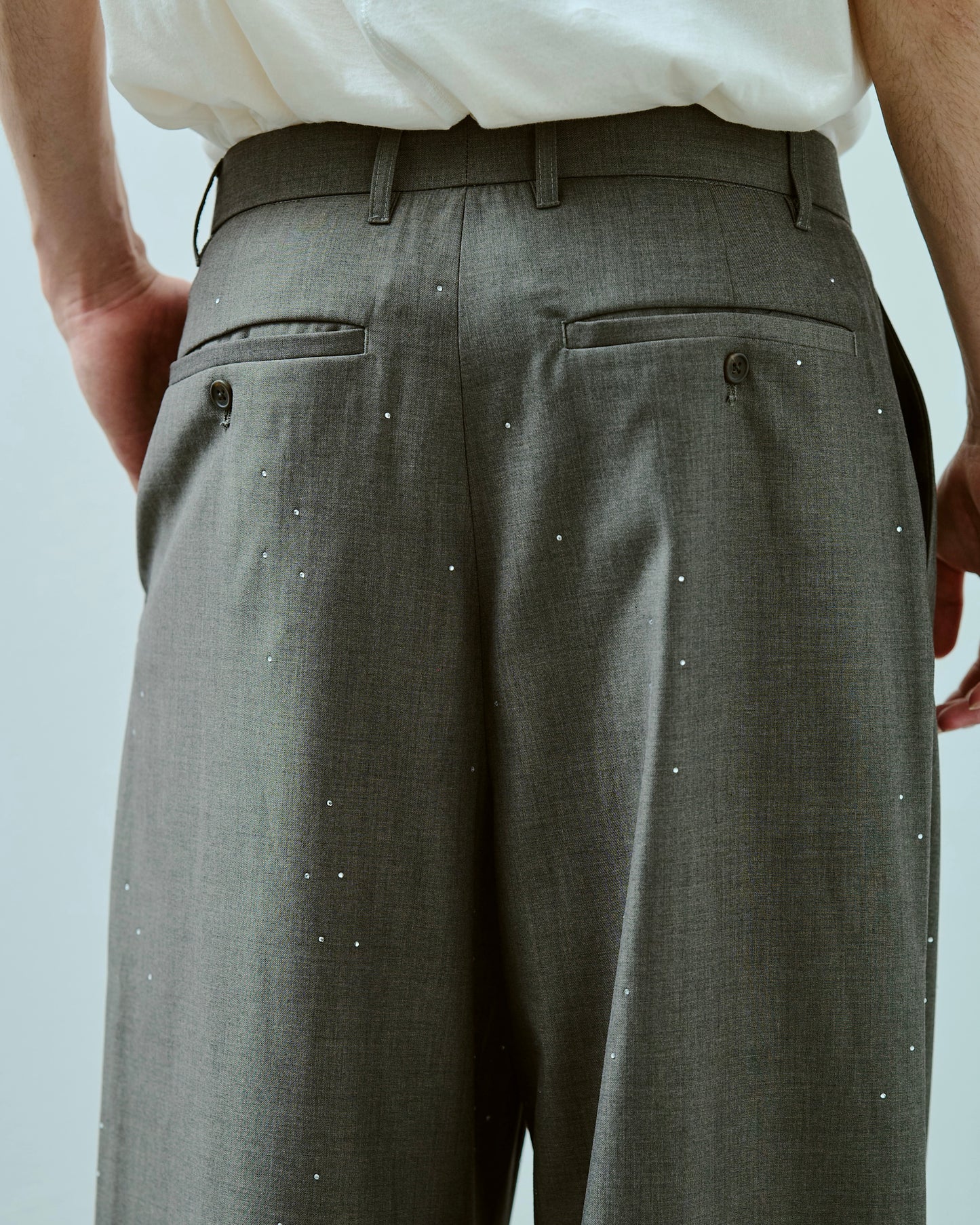 wide baggy rhinestone slacks