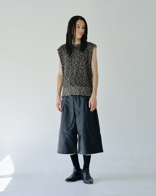 sleeveless cotton slub knit tops
