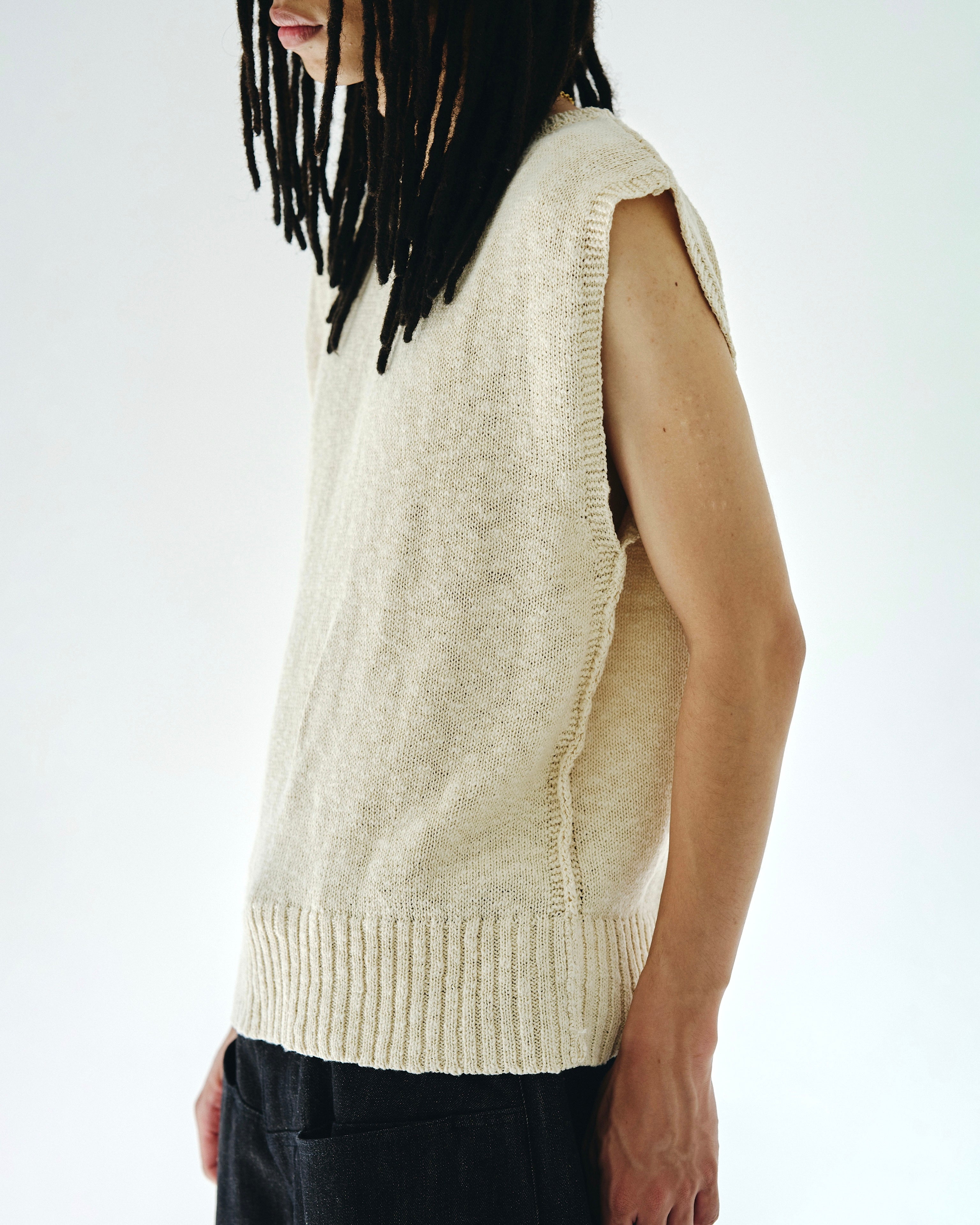 sleeveless cotton slub knit tops – CAMPHOR WOOD - OFFICIAL
