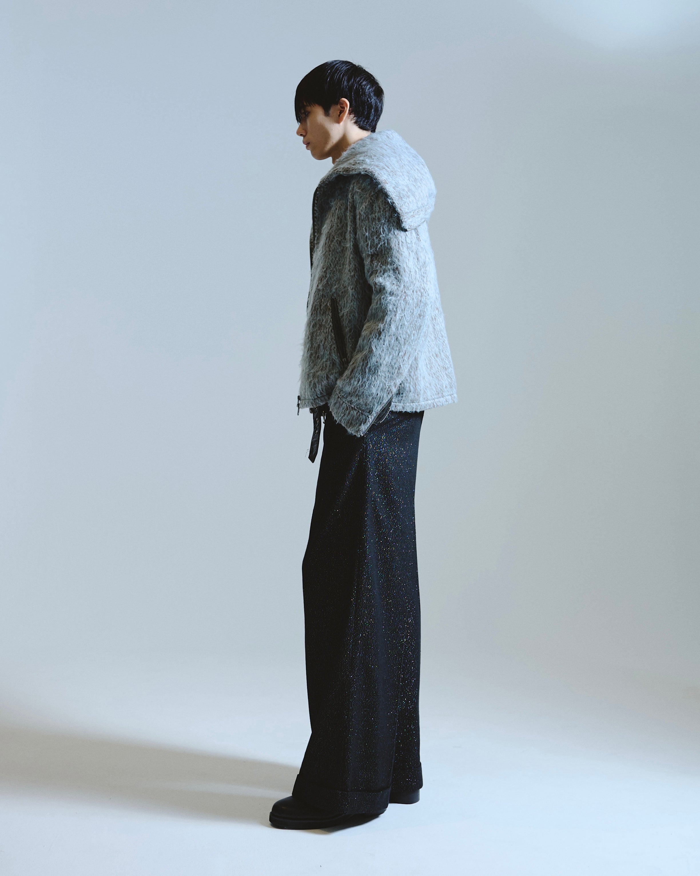 Champhor wood２tuck wide baggy slacks 2tuck wide baggy flare slacks - STRIPE – CAMPHOR WOOD