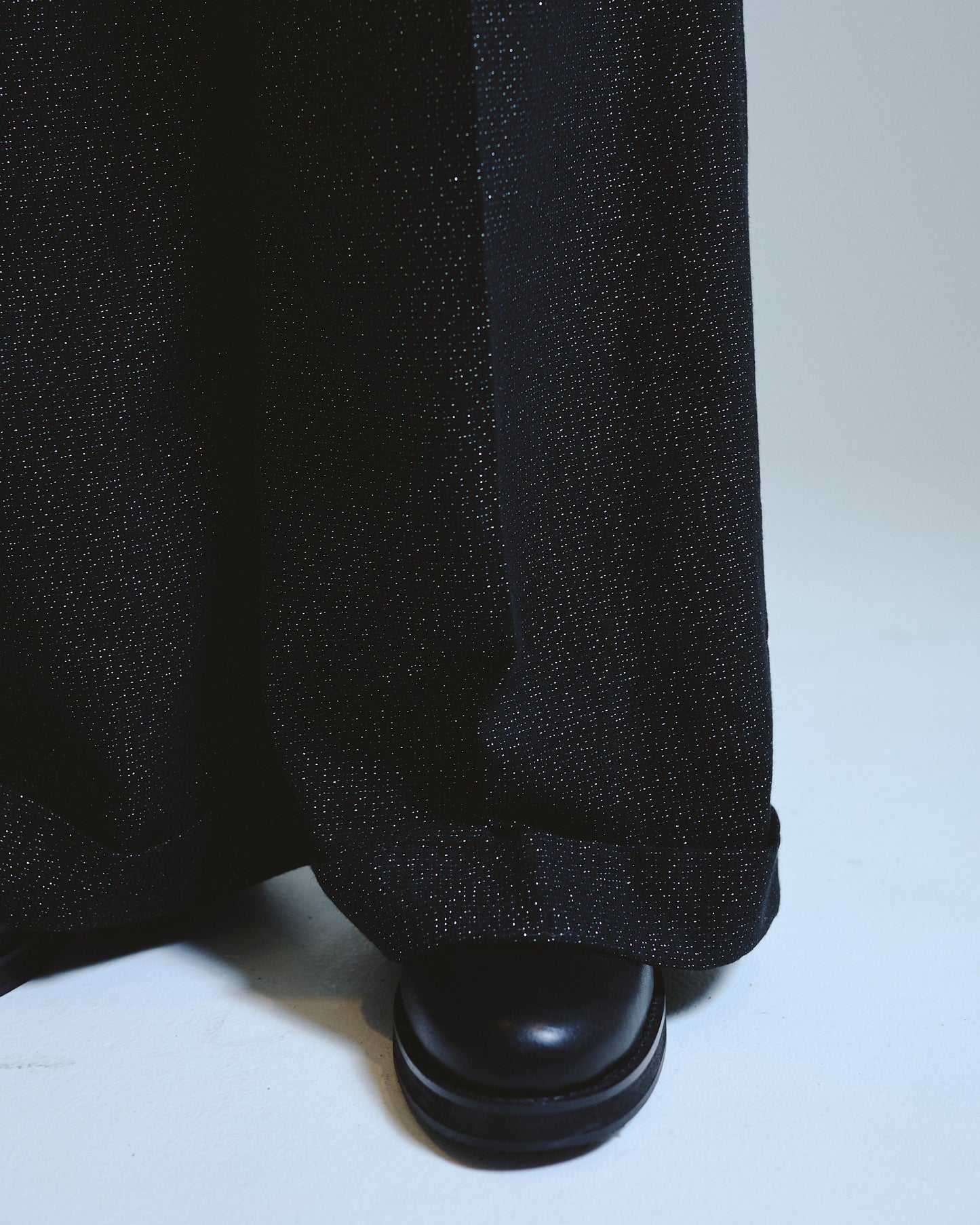2tuck wide baggy slacks - RAME TWEED