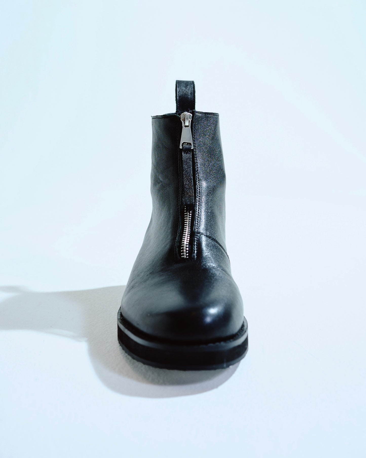 REAL LEATHER FRONT ZIP BOOTS