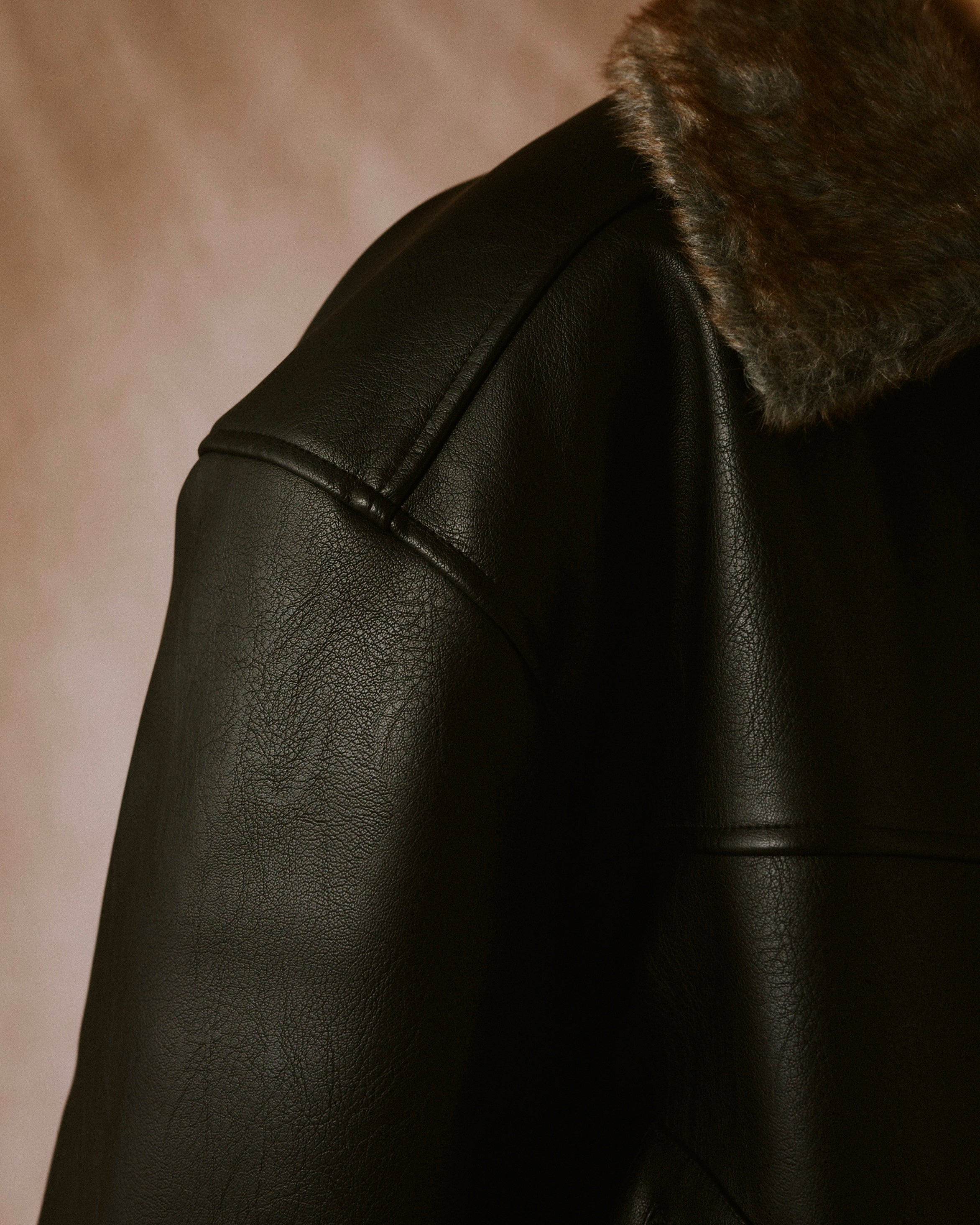 leather/fur faux reversible flight jacket – CAMPHOR WOOD