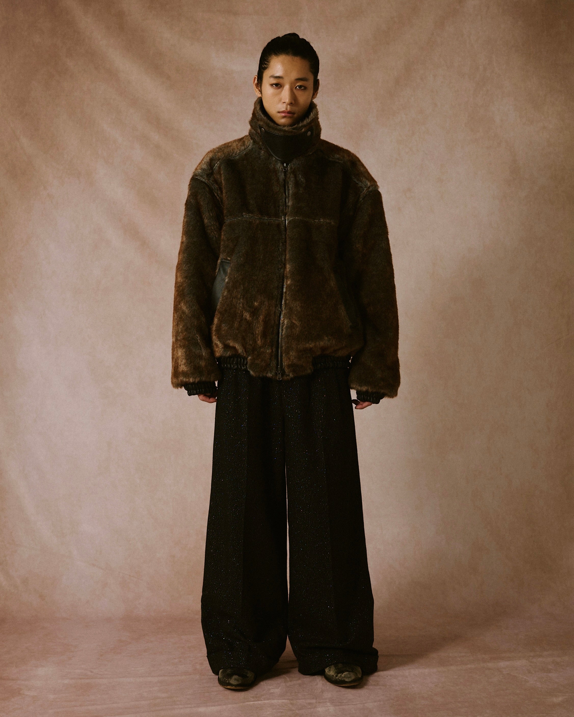 leather/fur faux reversible flight jacket – CAMPHOR WOOD