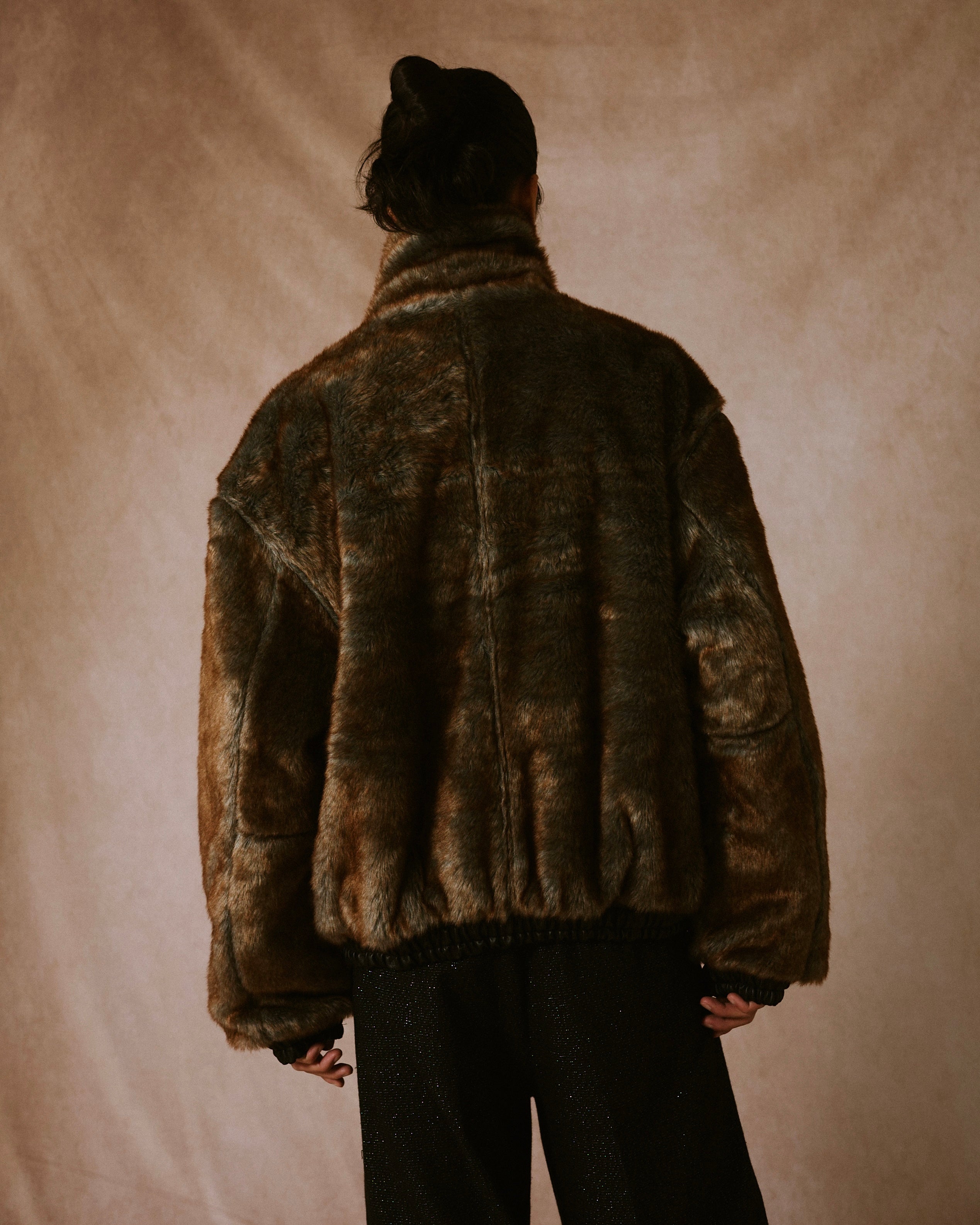 leather/fur faux reversible flight jacket – CAMPHOR WOOD