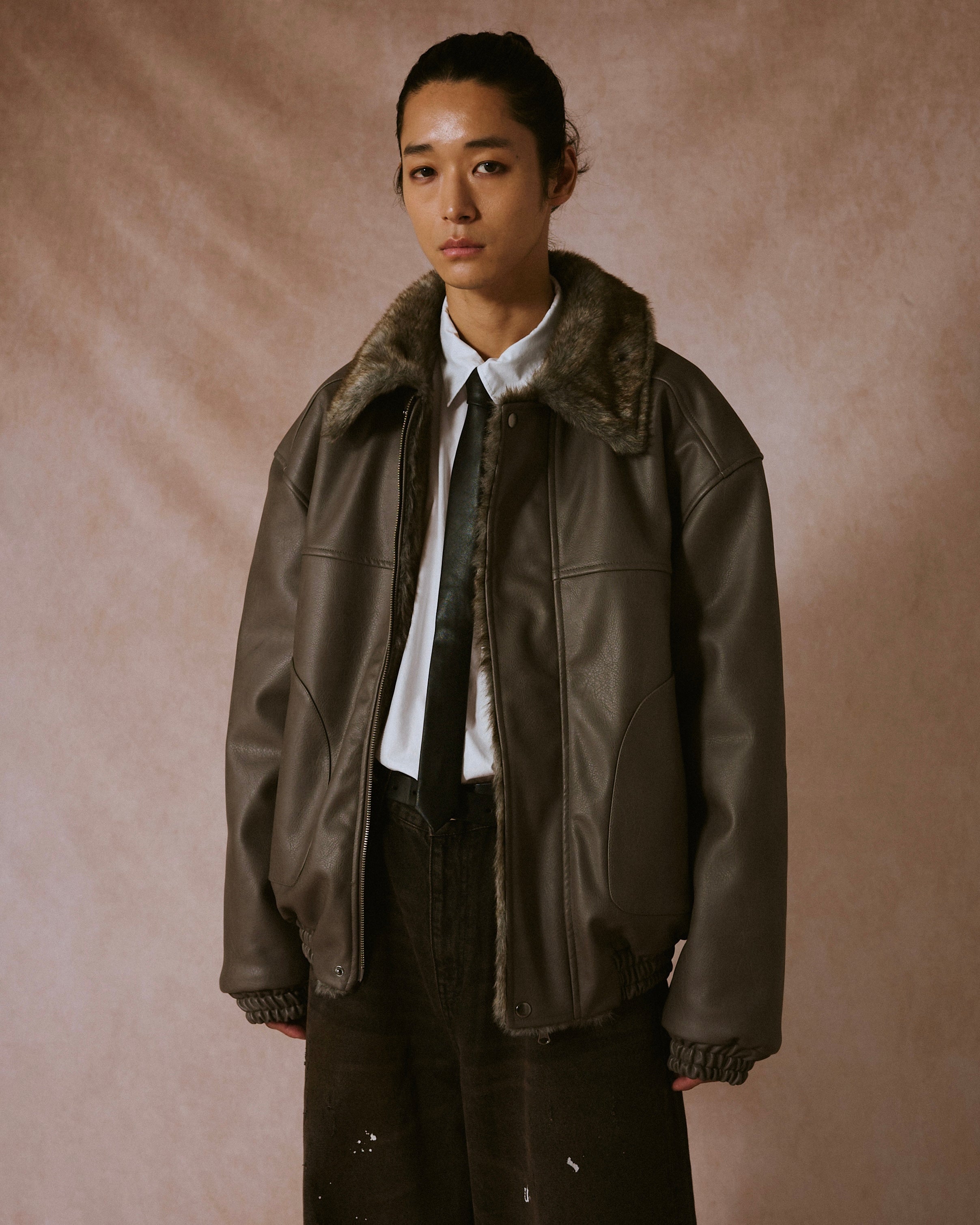 camphor wood　ジャケット leather/fur faux reversible flight jacket – CAMPHOR WOOD