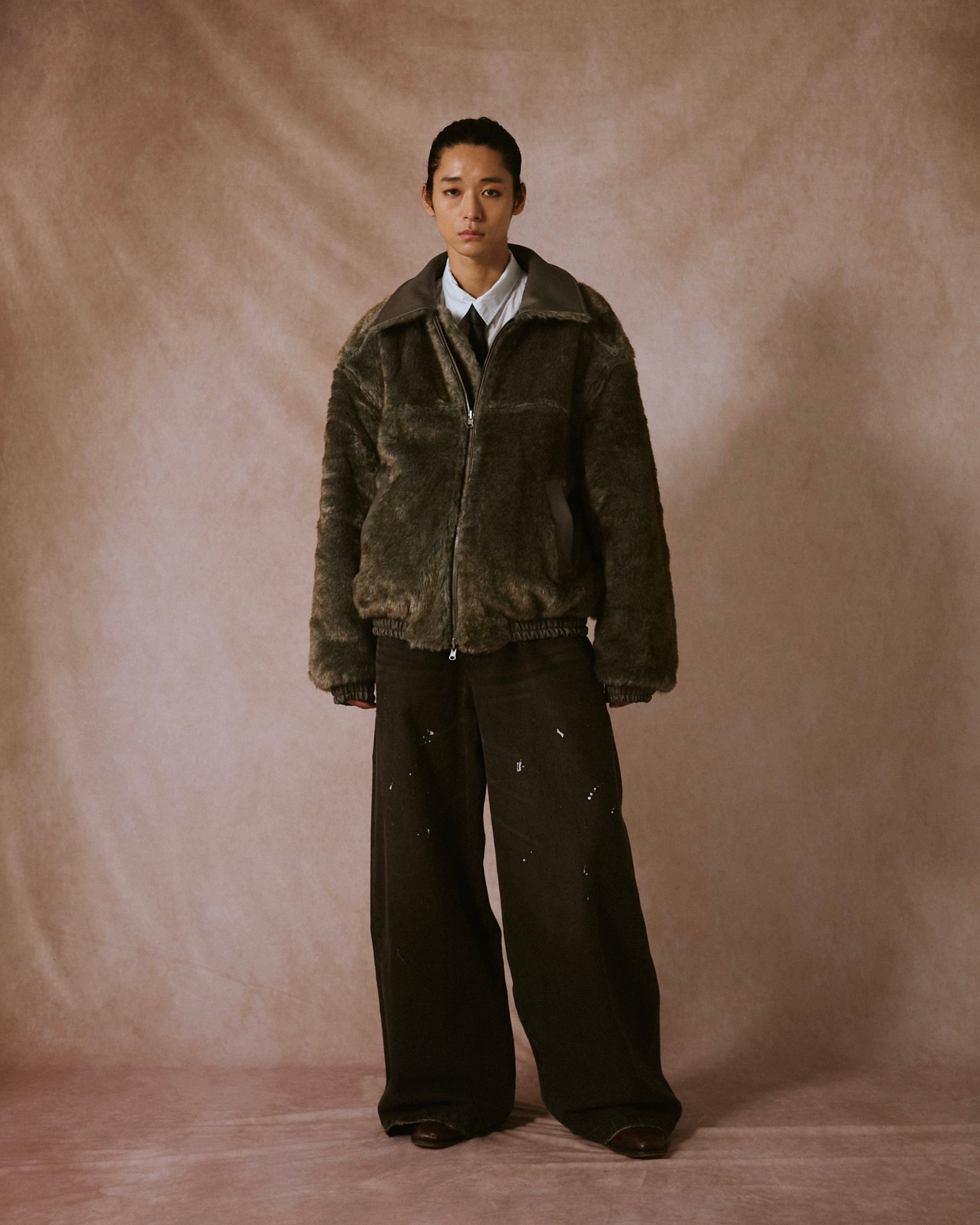 leather/fur faux reversible flight jacket (発送予定:2025年 leather/fur faux reversible flight jacket (発送予定:2025年