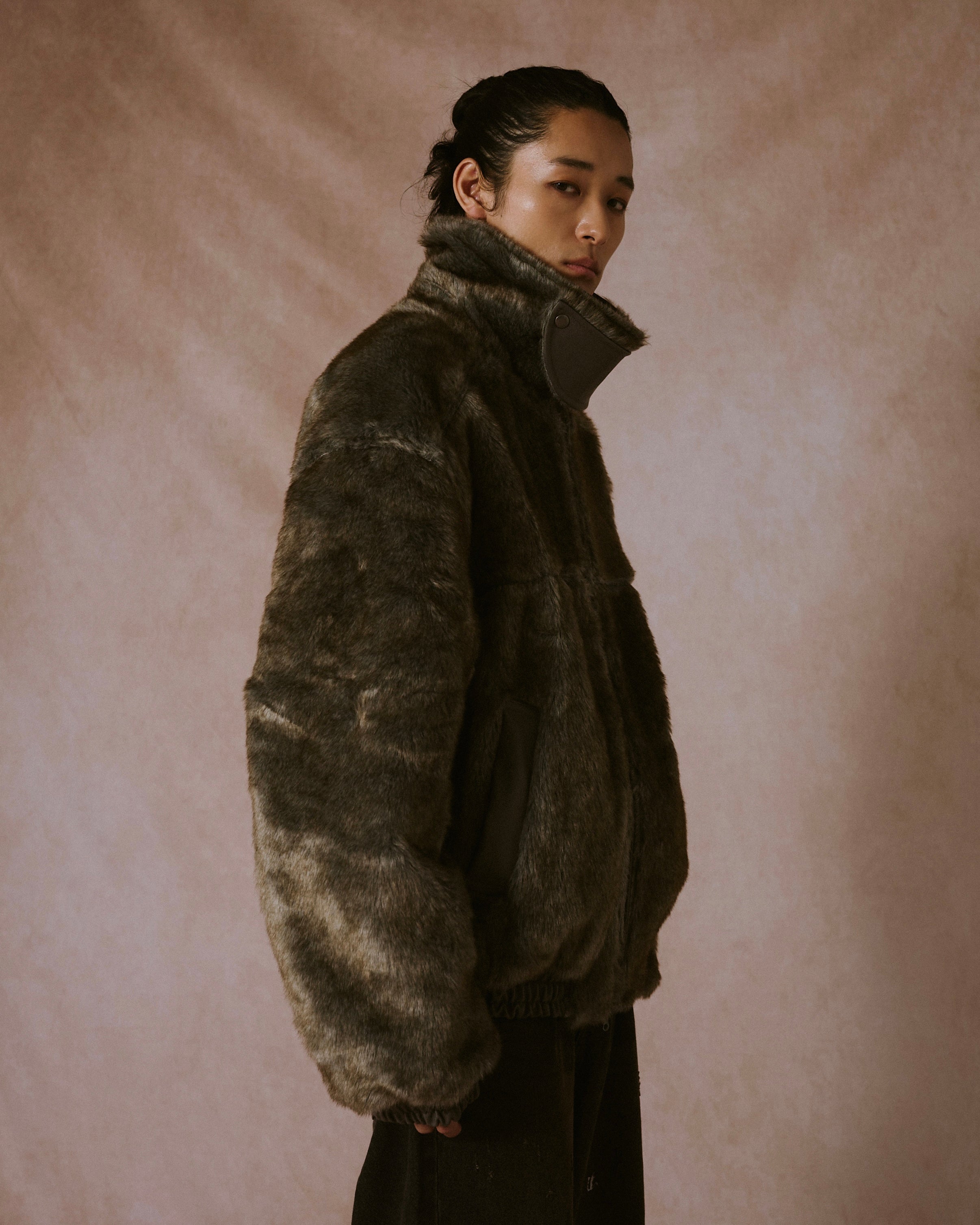 leather/fur faux reversible flight jacket – CAMPHOR WOOD