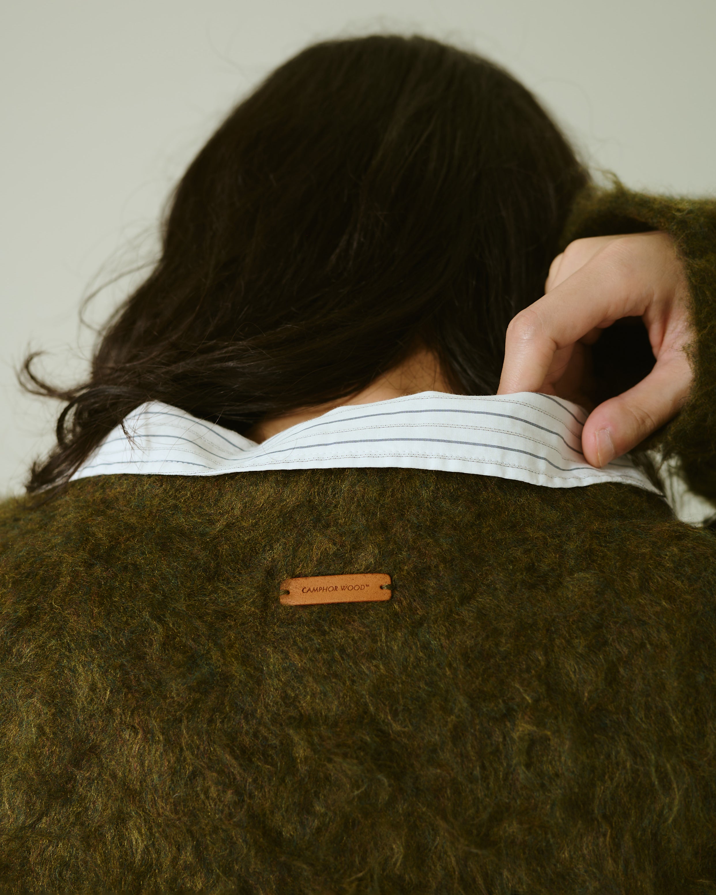MOHAIR TOUCH SUPER SHAGGY CARDIGAN – CAMPHOR WOOD - OFFICIAL