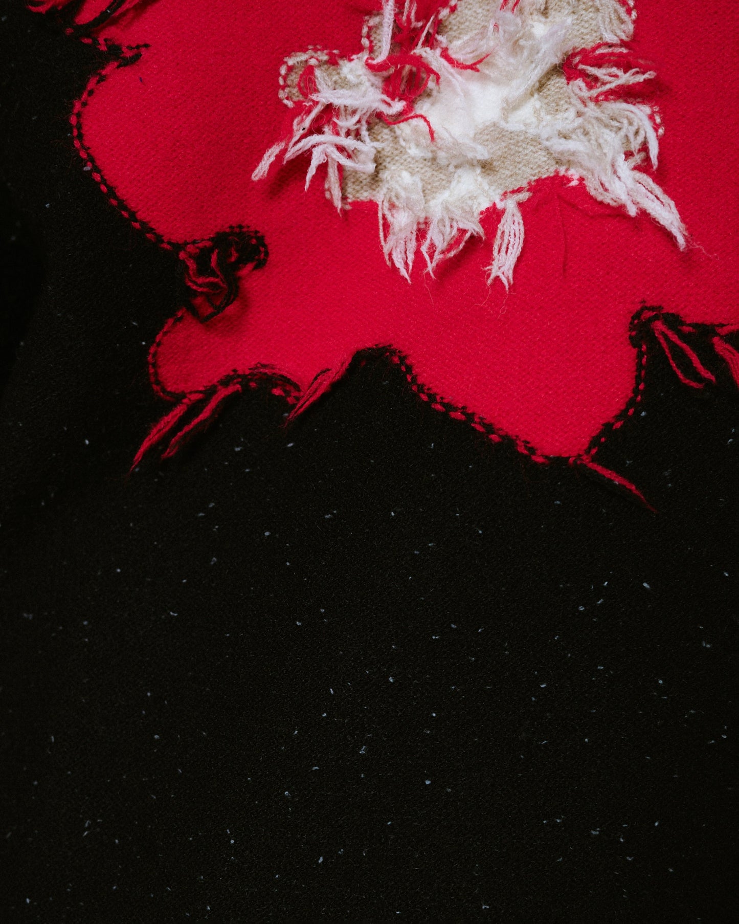 inside out flower motif nep sweater