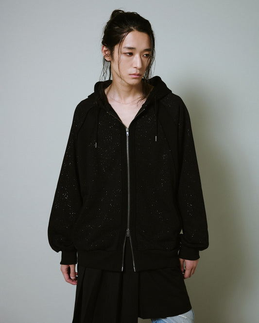Glitter Seam Double-Zip Hoodie