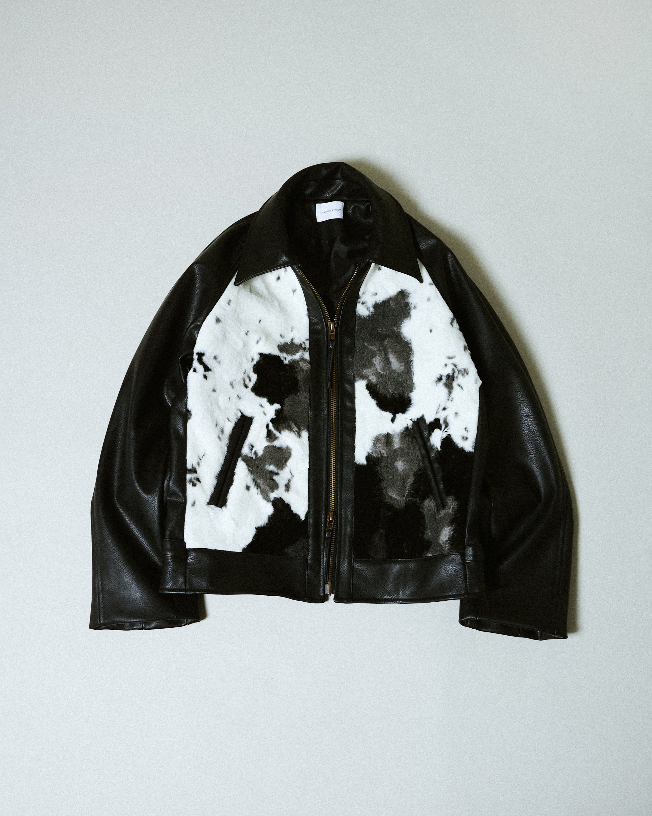 FAUX HAIRCALF LEATHER JACKET – CAMPHOR WOOD - OFFICIAL ONLINE