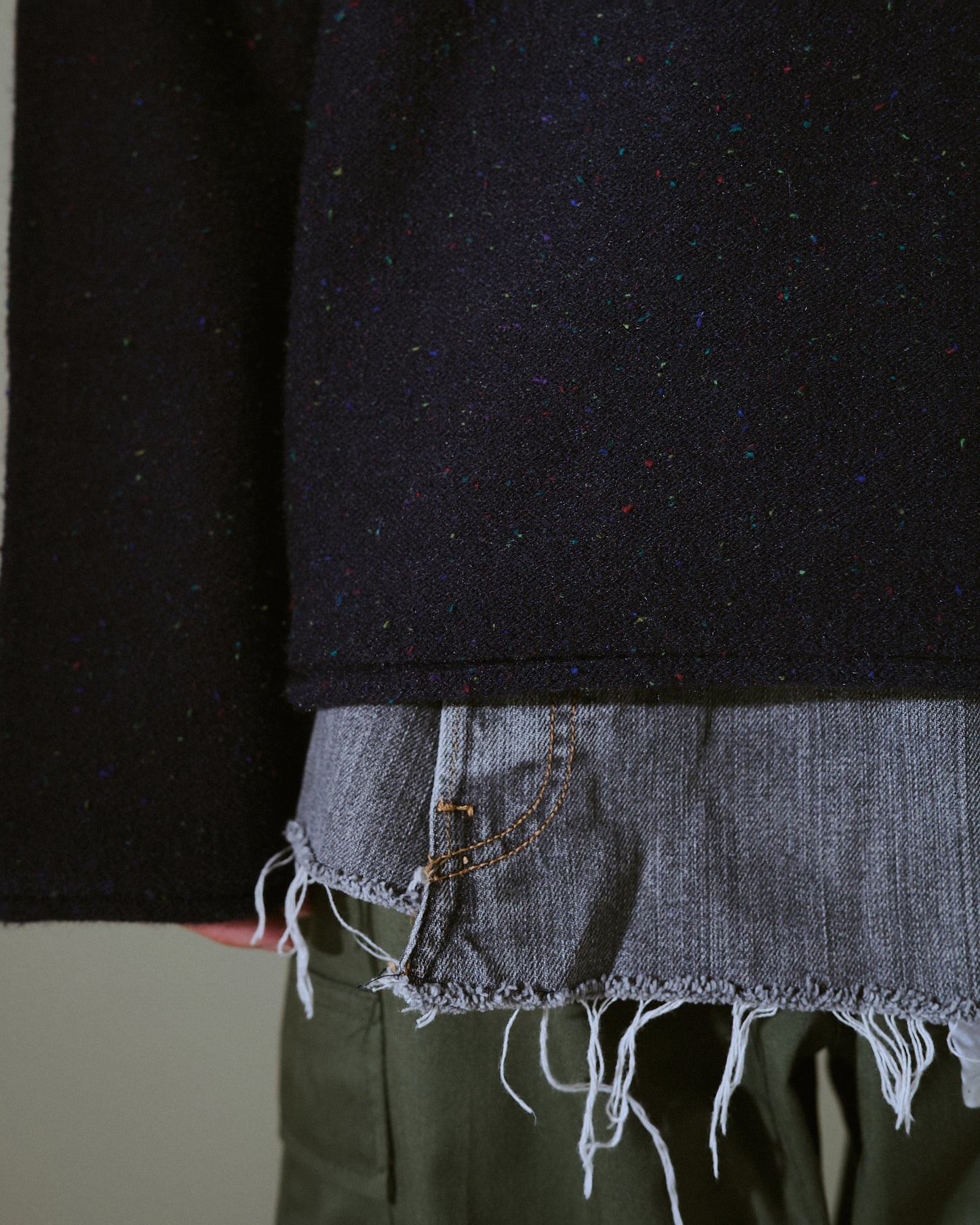 inside out flower motif nep sweater