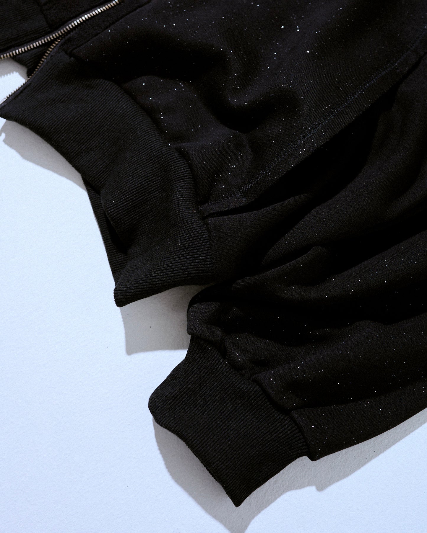 Glitter Seam Double-Zip Hoodie