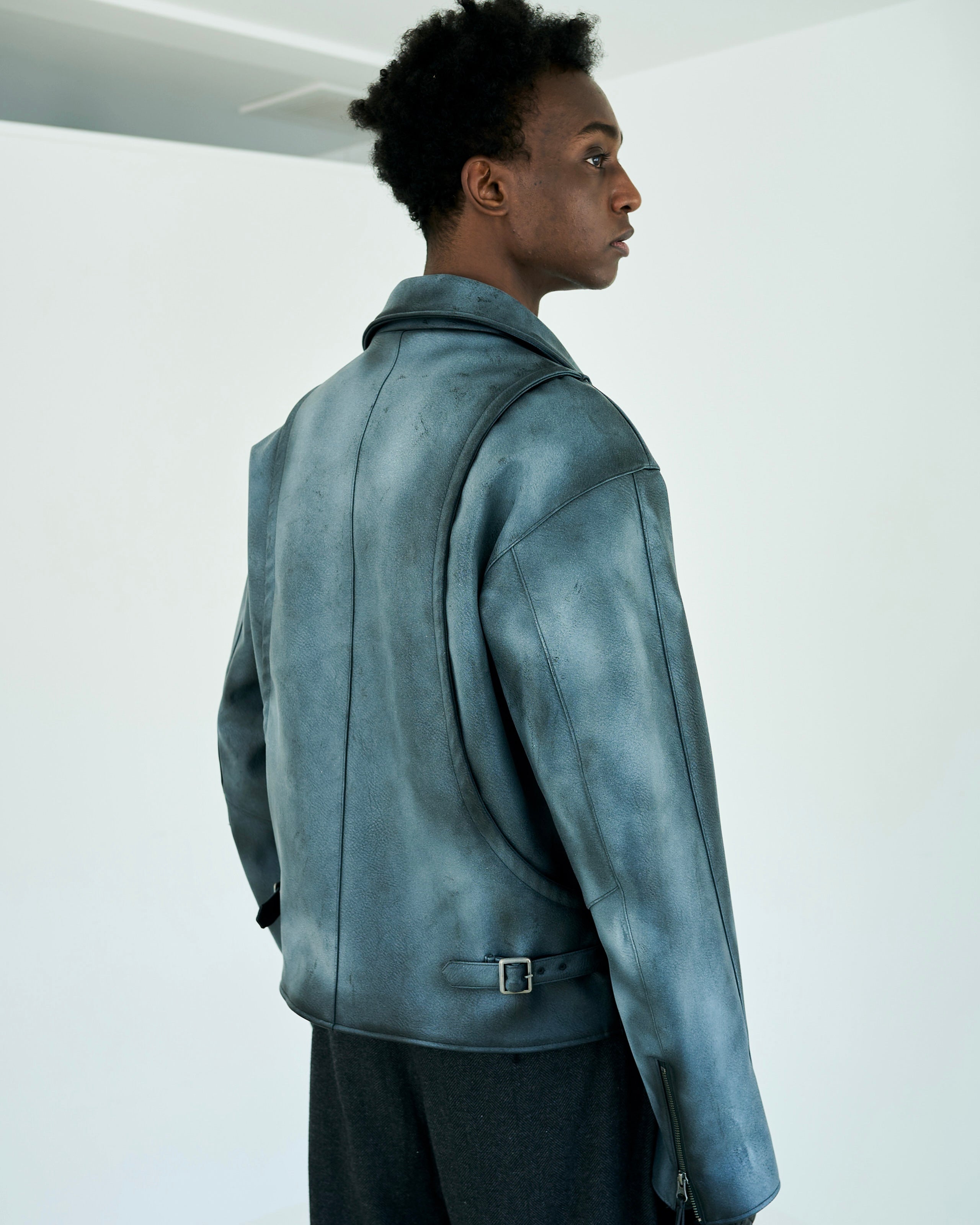 CARPジャンバー FADED SHORT LENGTH PU-LEATHER JACKET – CAMPHOR WOOD - OFFICIAL