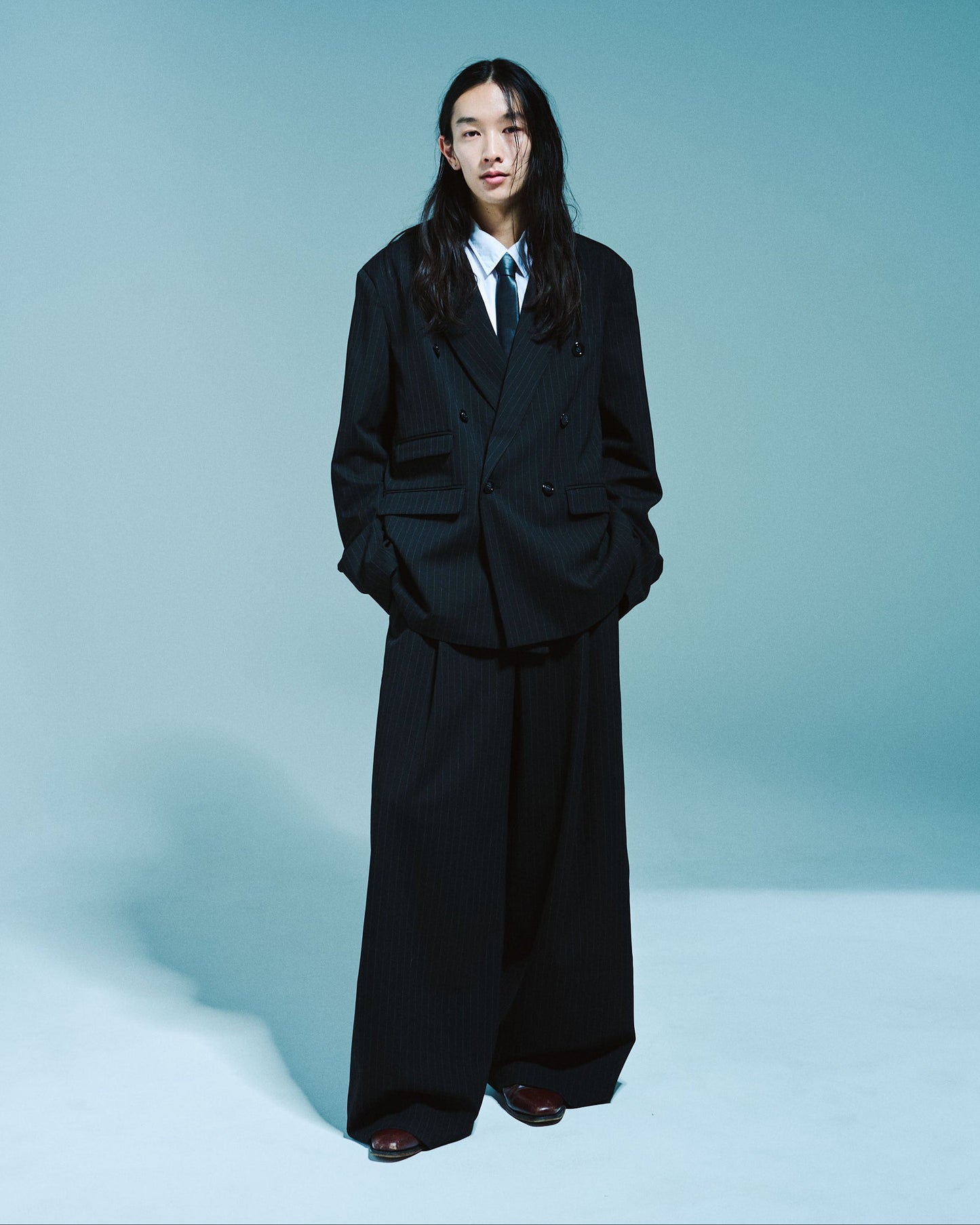 DOUBLE BREASTED STRIPE TAILORED JACKET