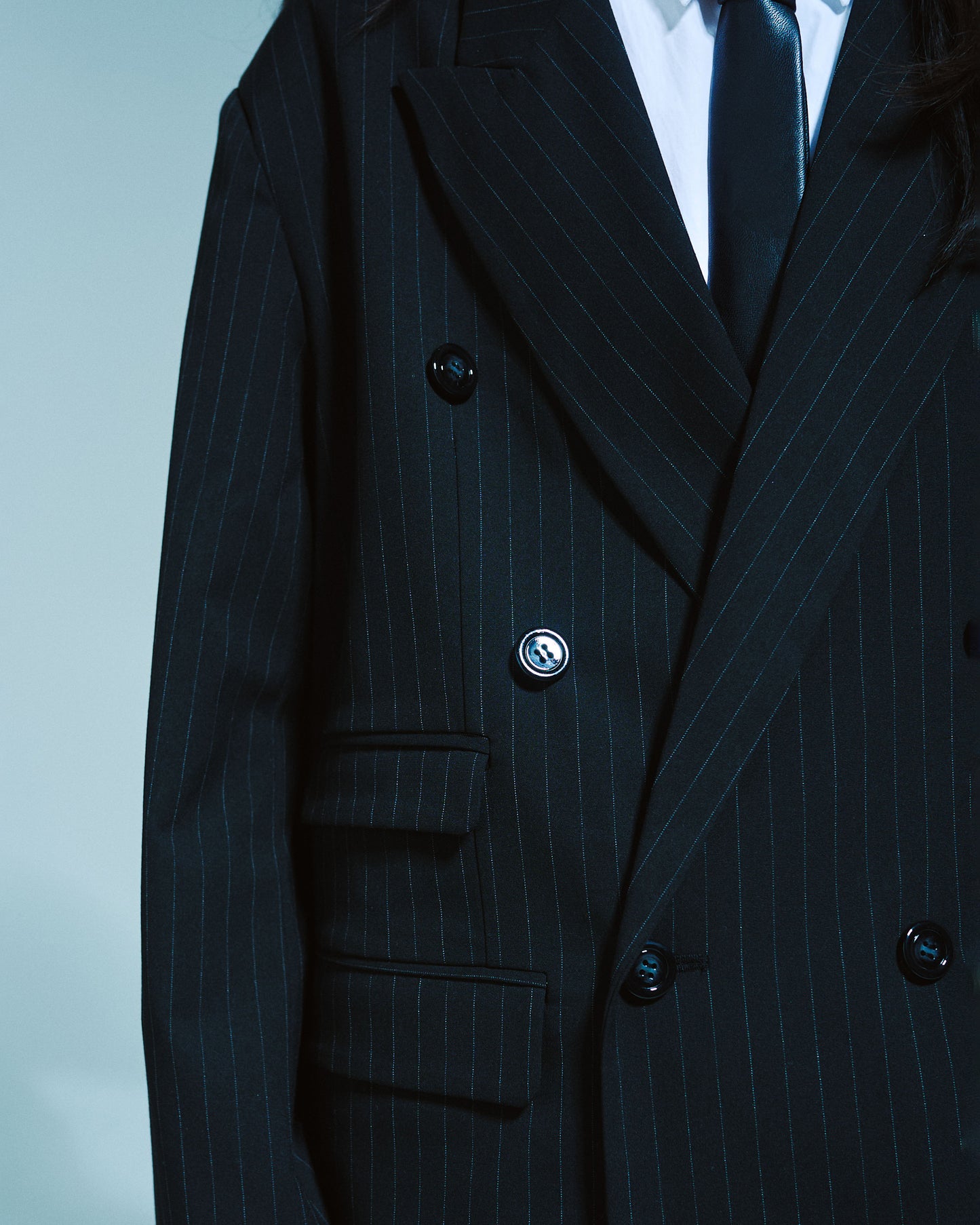 DOUBLE BREASTED STRIPE TAILORED JACKET