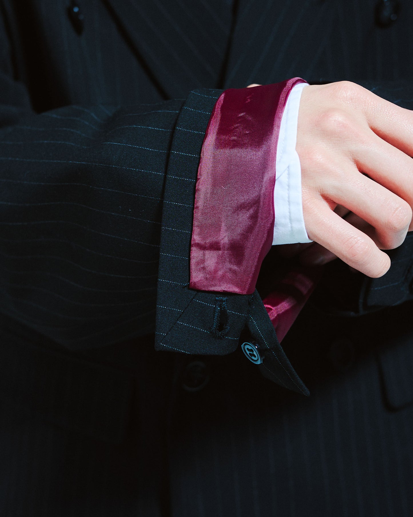 DOUBLE BREASTED STRIPE TAILORED JACKET