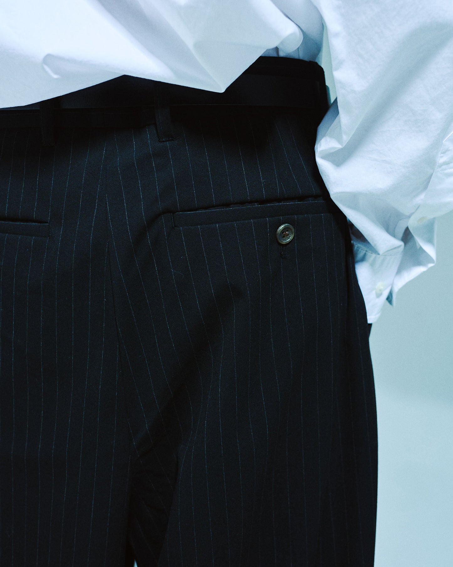 1TUCK WIDE BAGGY STRIPE SLACKS