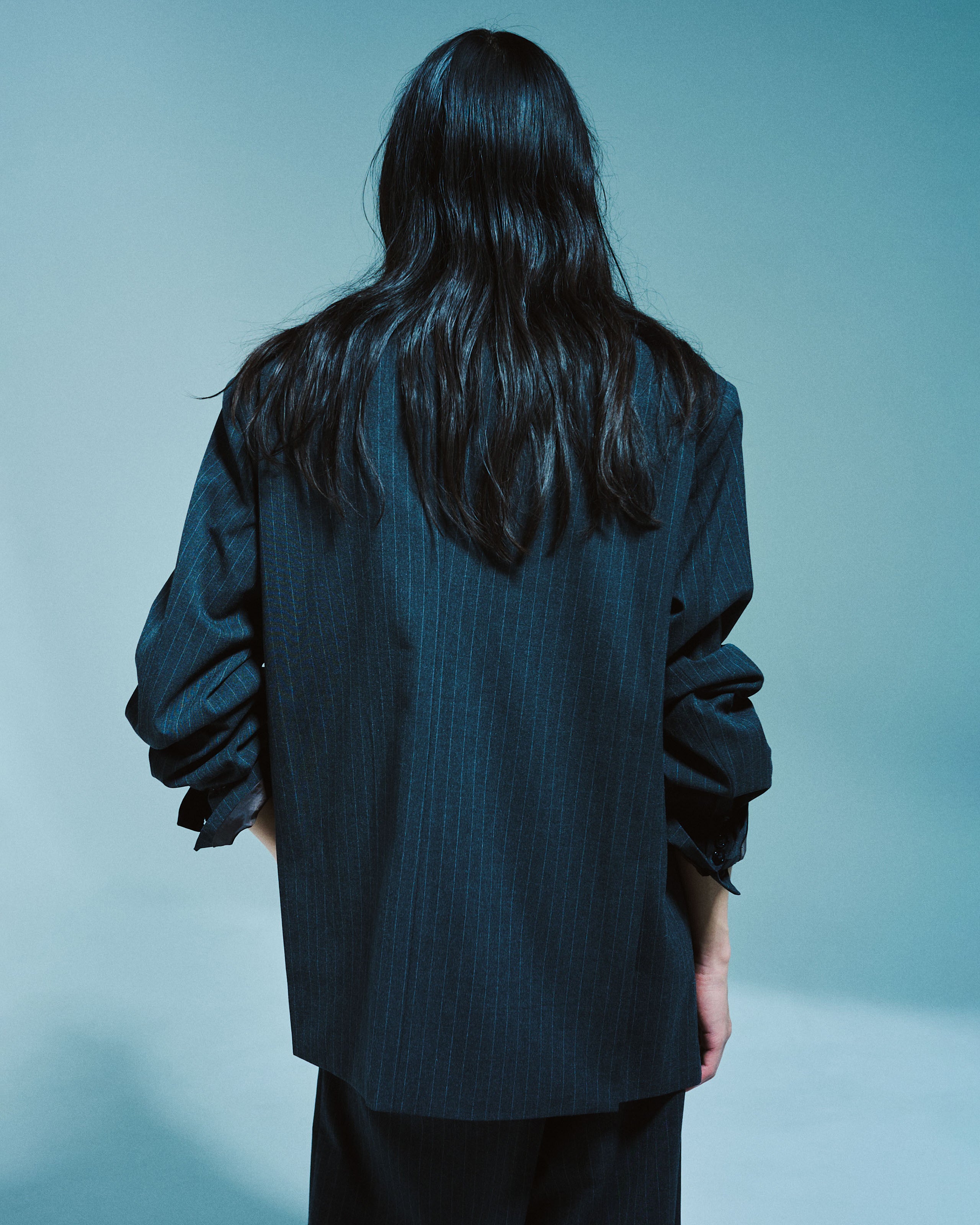 DOUBLE BREASTED STRIPE TAILORED JACKET – CAMPHOR WOOD - OFFICIAL