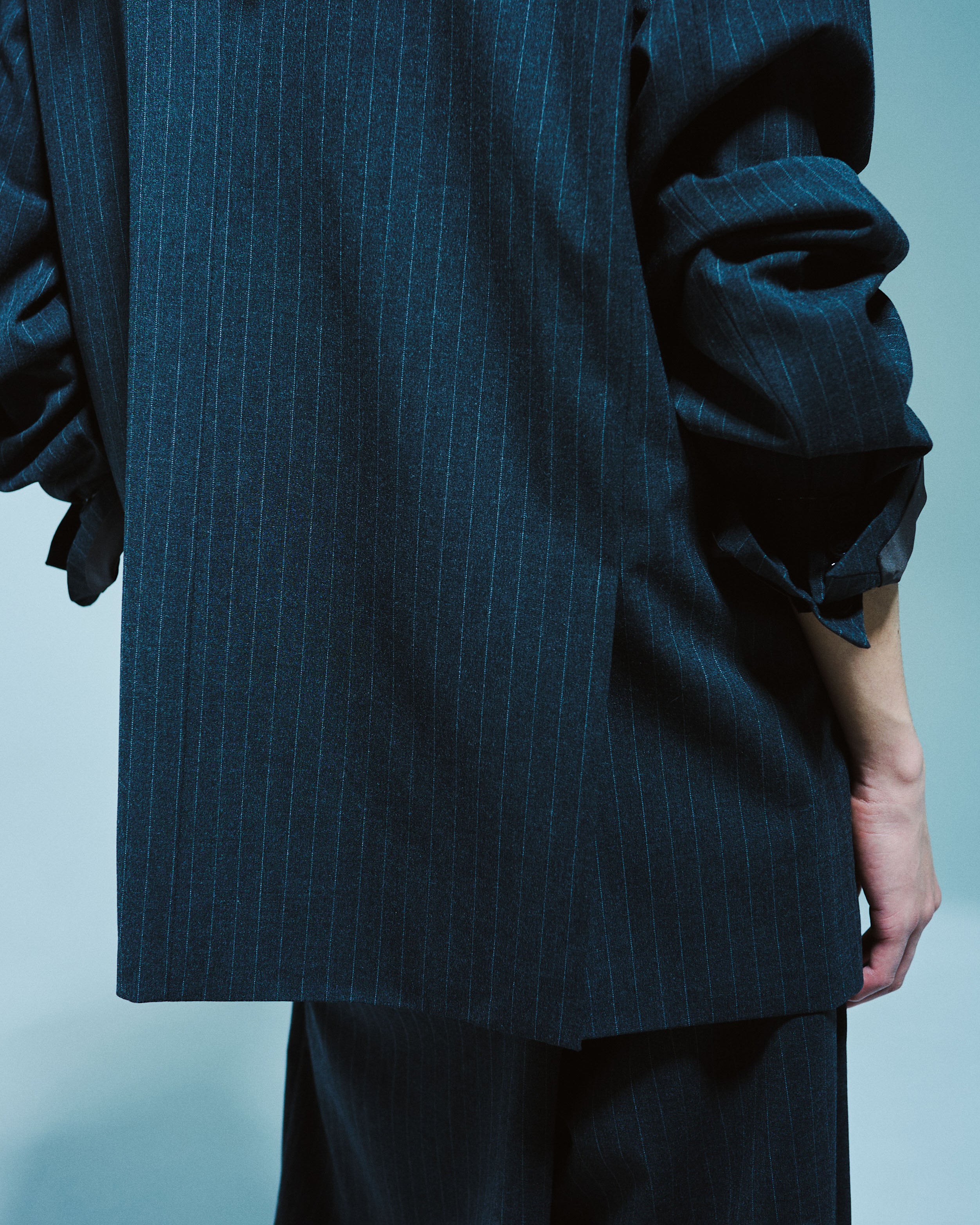 DOUBLE BREASTED STRIPE TAILORED JACKET – CAMPHOR WOOD - OFFICIAL
