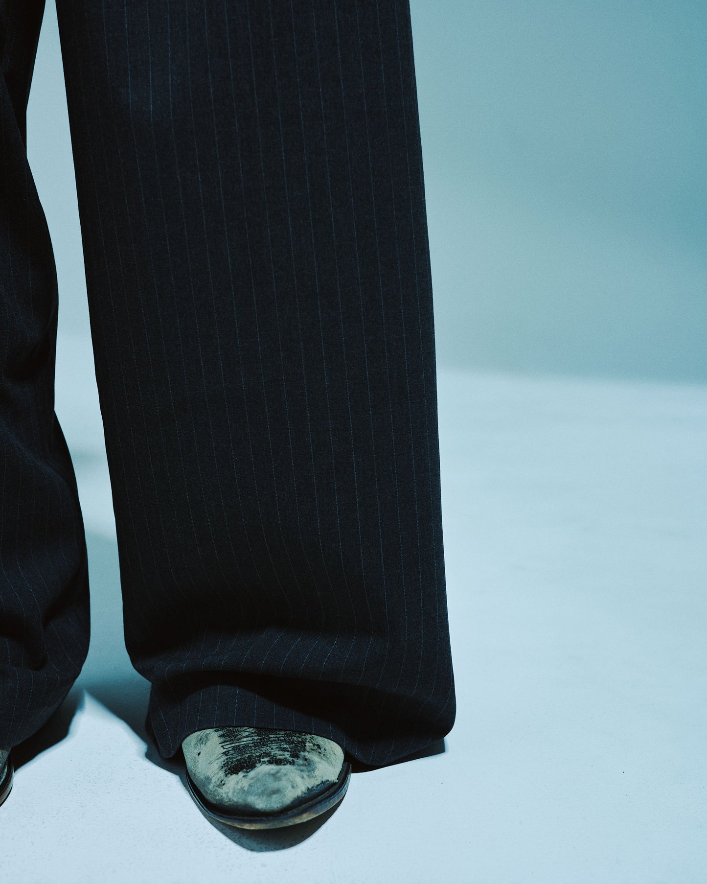 1TUCK WIDE BAGGY STRIPE SLACKS