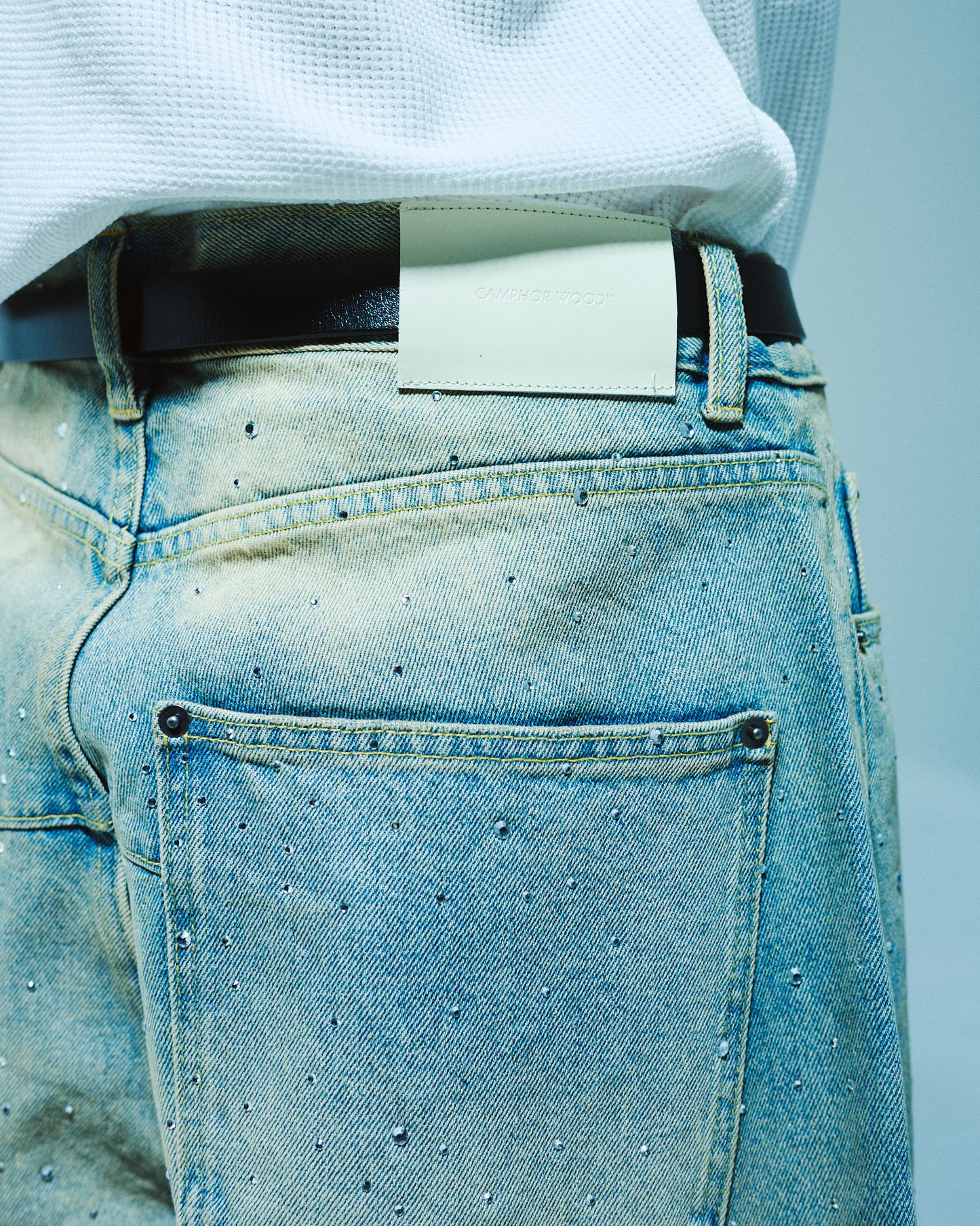 WIDE BAGGY RHINESTONE DENIM