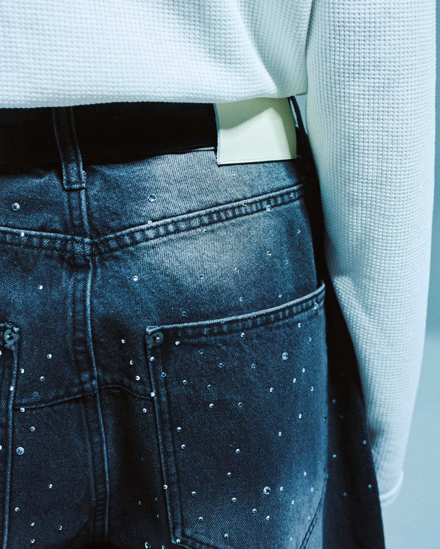 WIDE BAGGY RHINESTONE DENIM