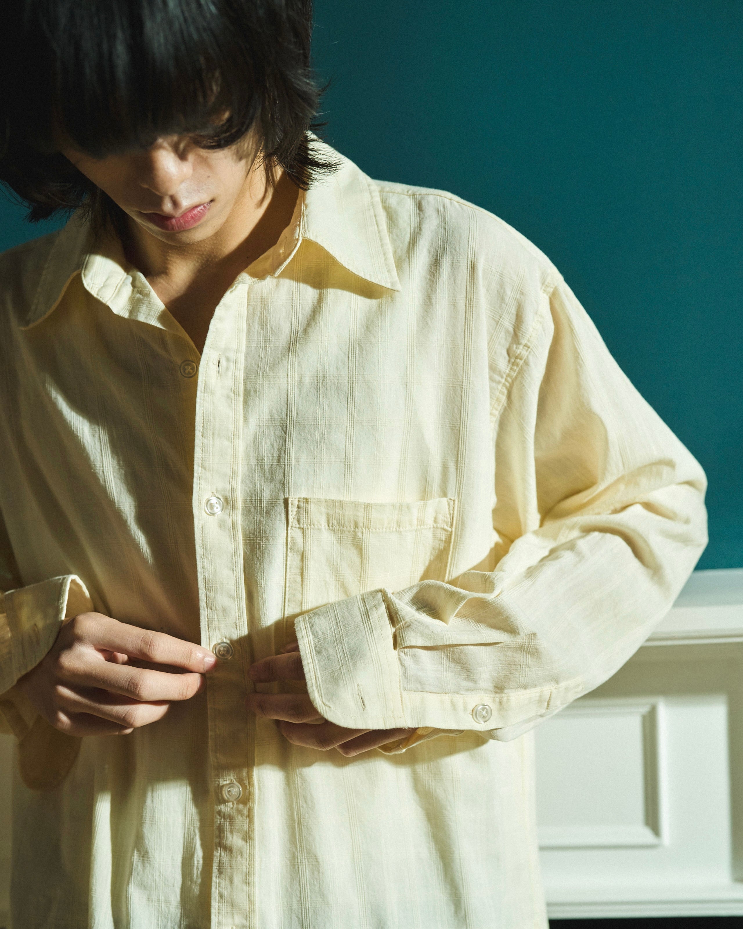 SHEER CHECK L/S SHIRTS – CAMPHOR WOOD - OFFICIAL ONLINE STORE