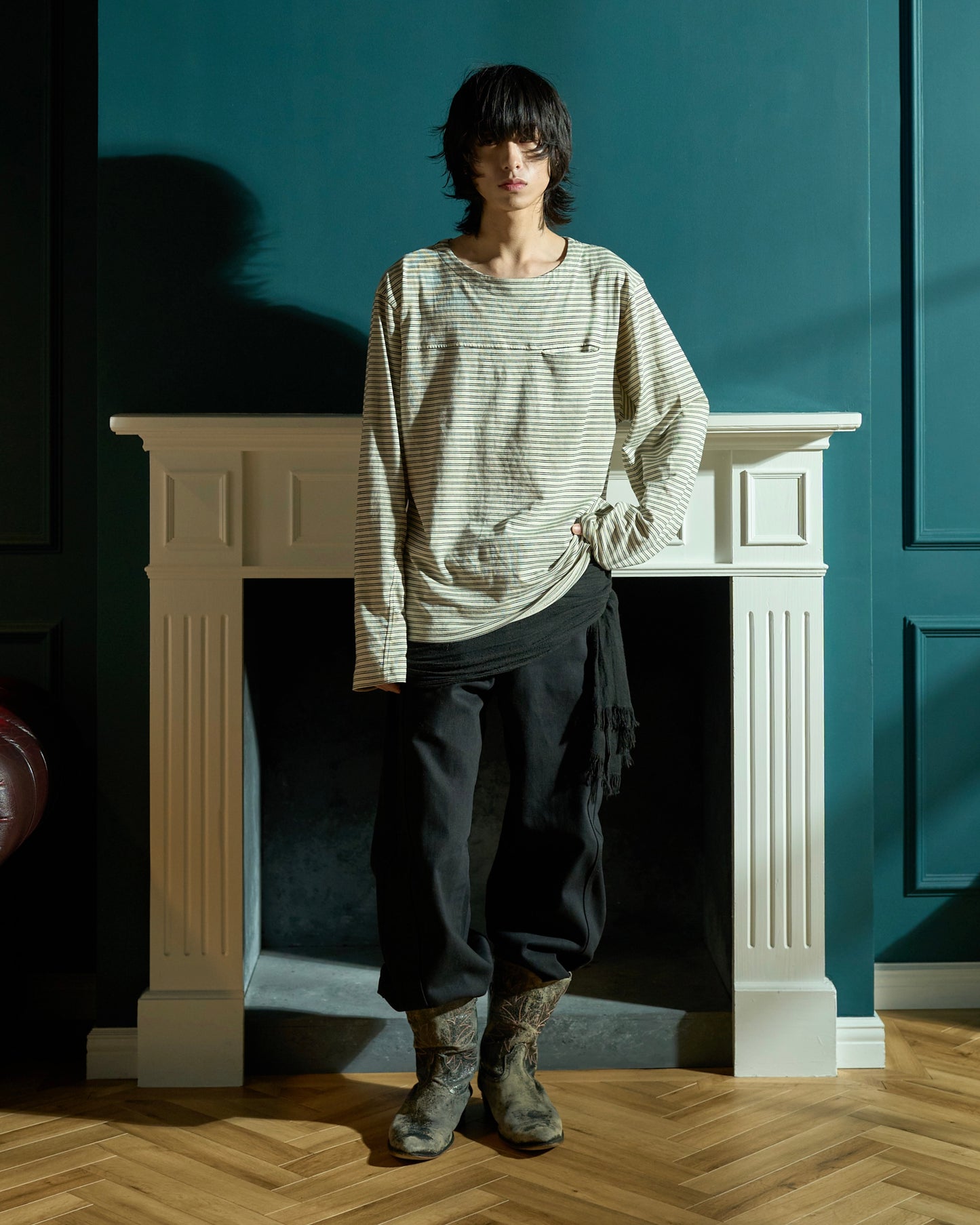 MULTI BORDER L/S TEE