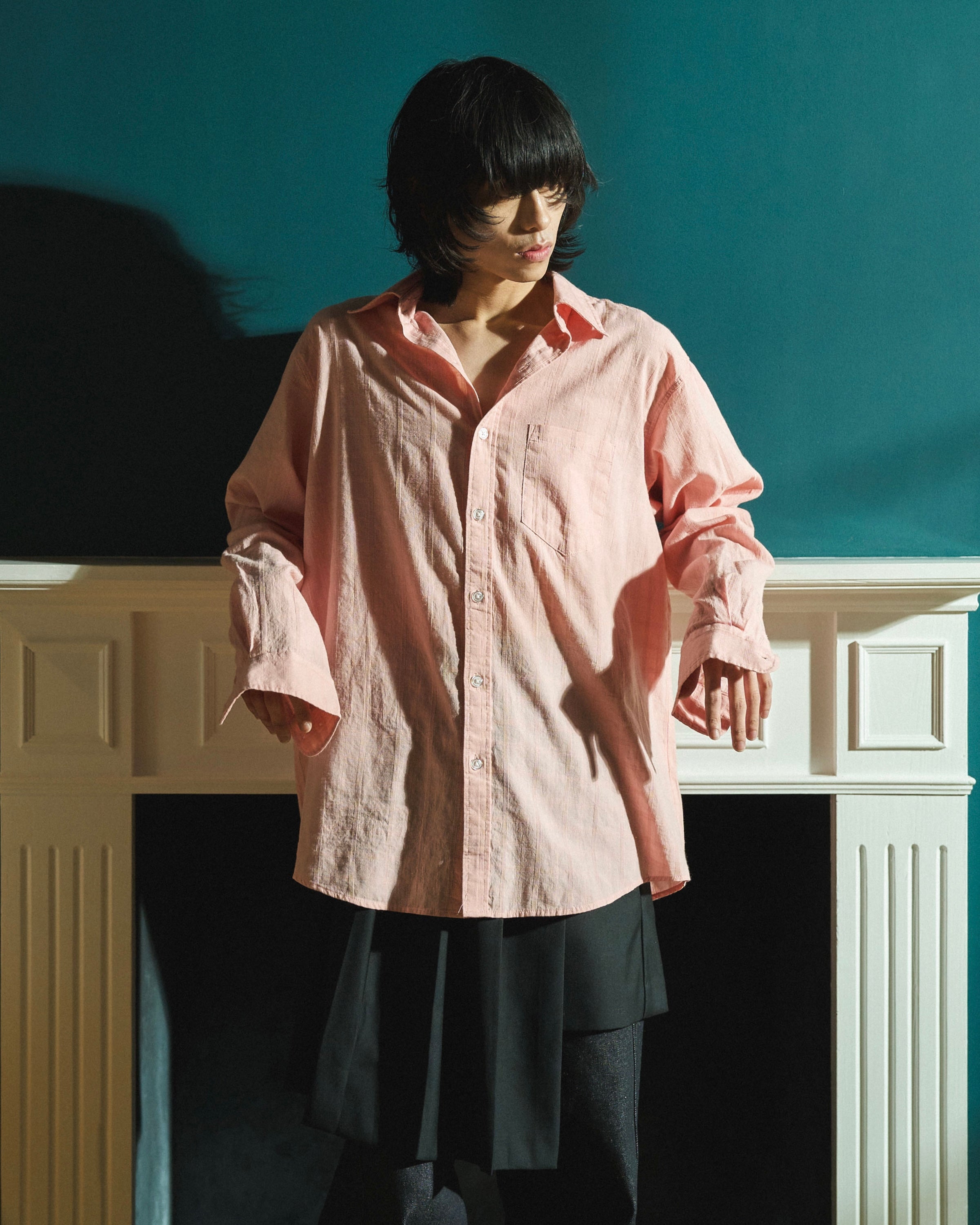 CAMPHOR WOOD シアチェックロングスリーブシャツ ピンク　Mサイズ SHEER CHECK L/S SHIRTS – CAMPHOR WOOD - OFFICIAL ONLINE STORE