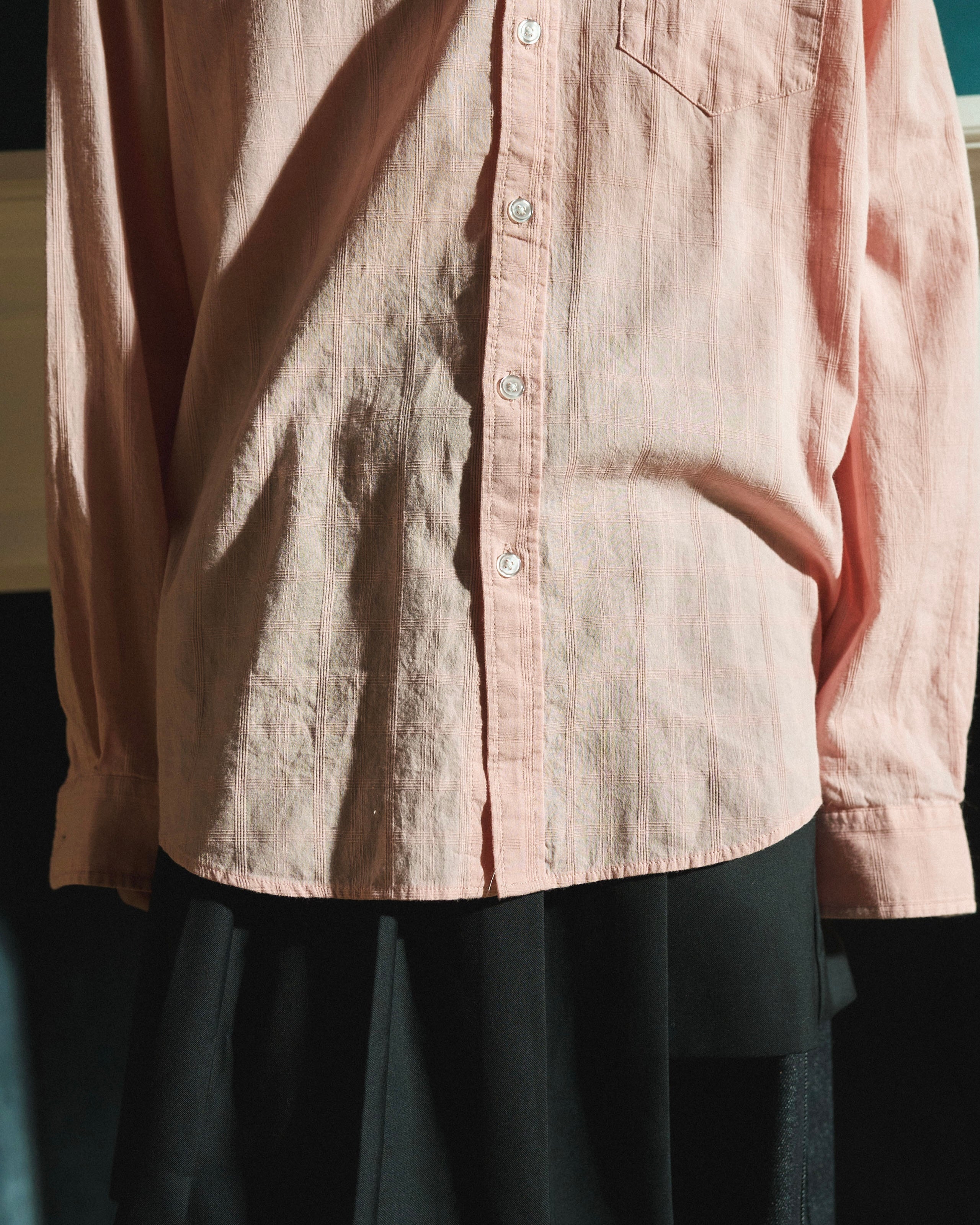 SHEER CHECK L/S SHIRTS – CAMPHOR WOOD - OFFICIAL ONLINE STORE