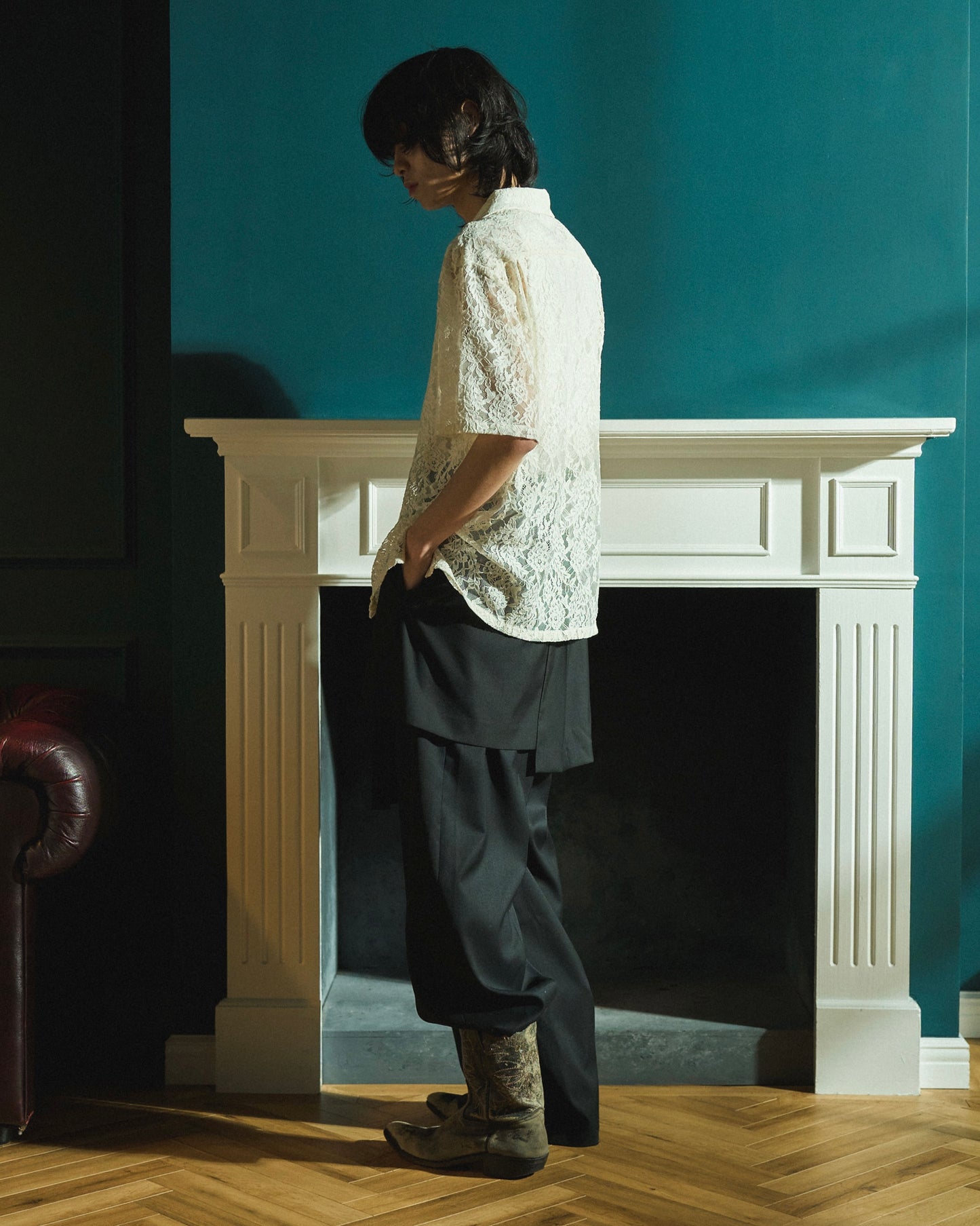 FLOWER BIJOU SHEER H/S SHIRTS