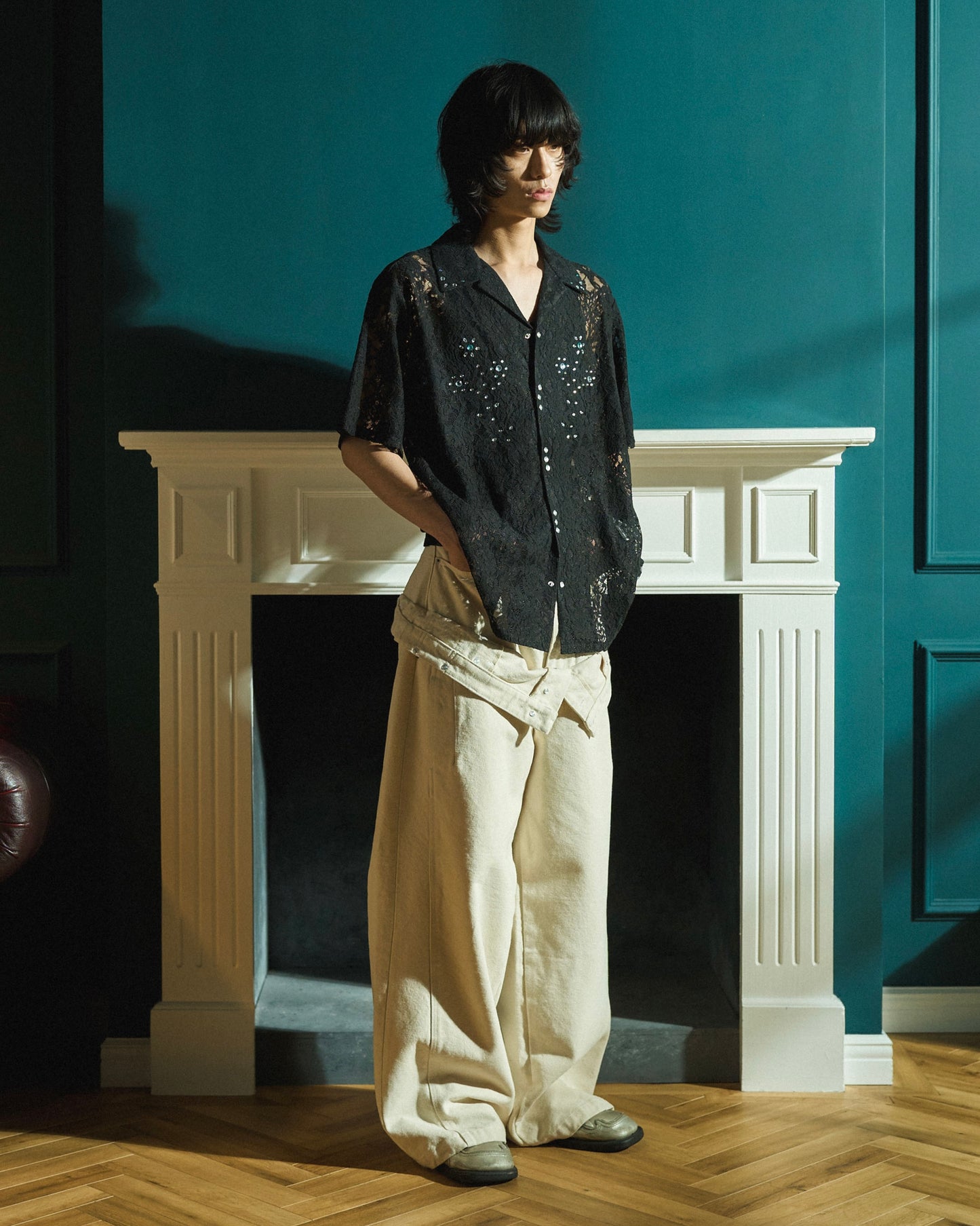 FLOWER BIJOU SHEER H/S SHIRTS