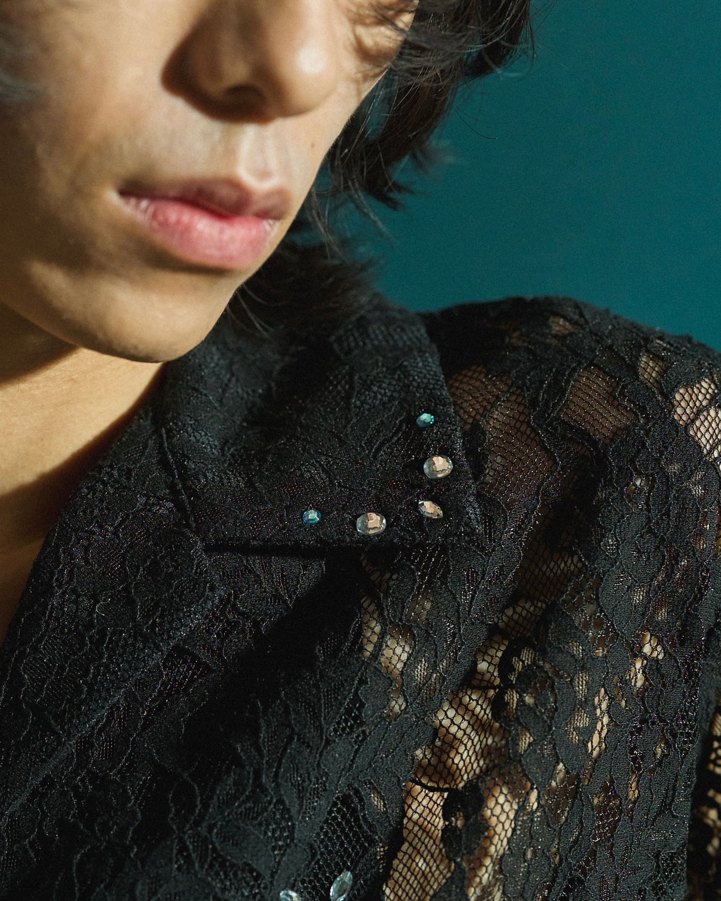 FLOWER BIJOU SHEER H/S SHIRTS