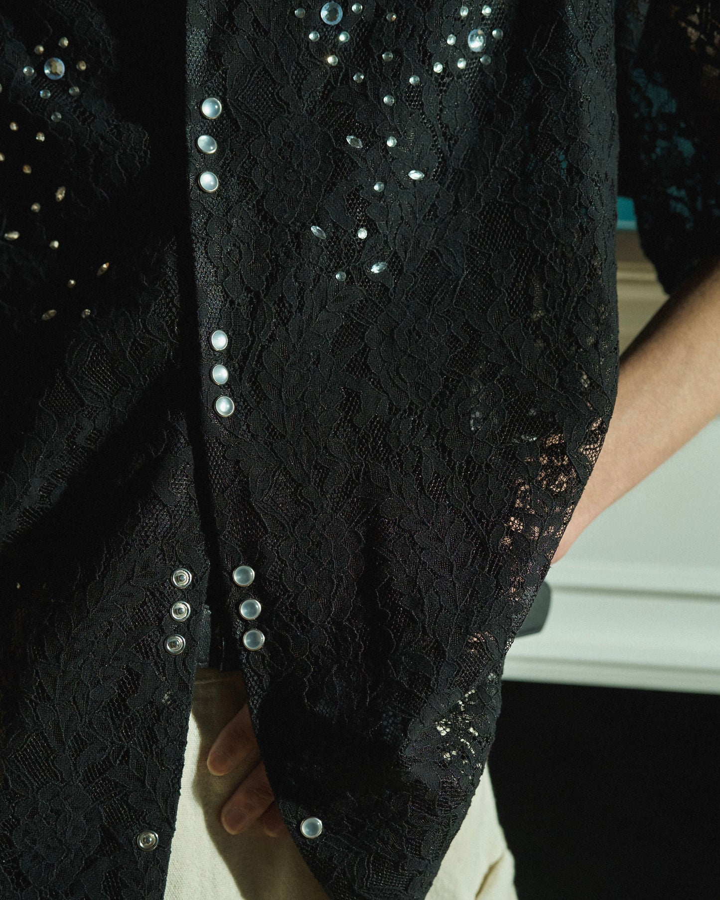 FLOWER BIJOU SHEER H/S SHIRTS