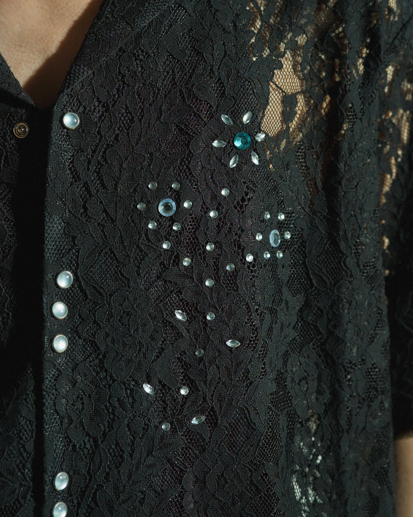 FLOWER BIJOU SHEER H/S SHIRTS