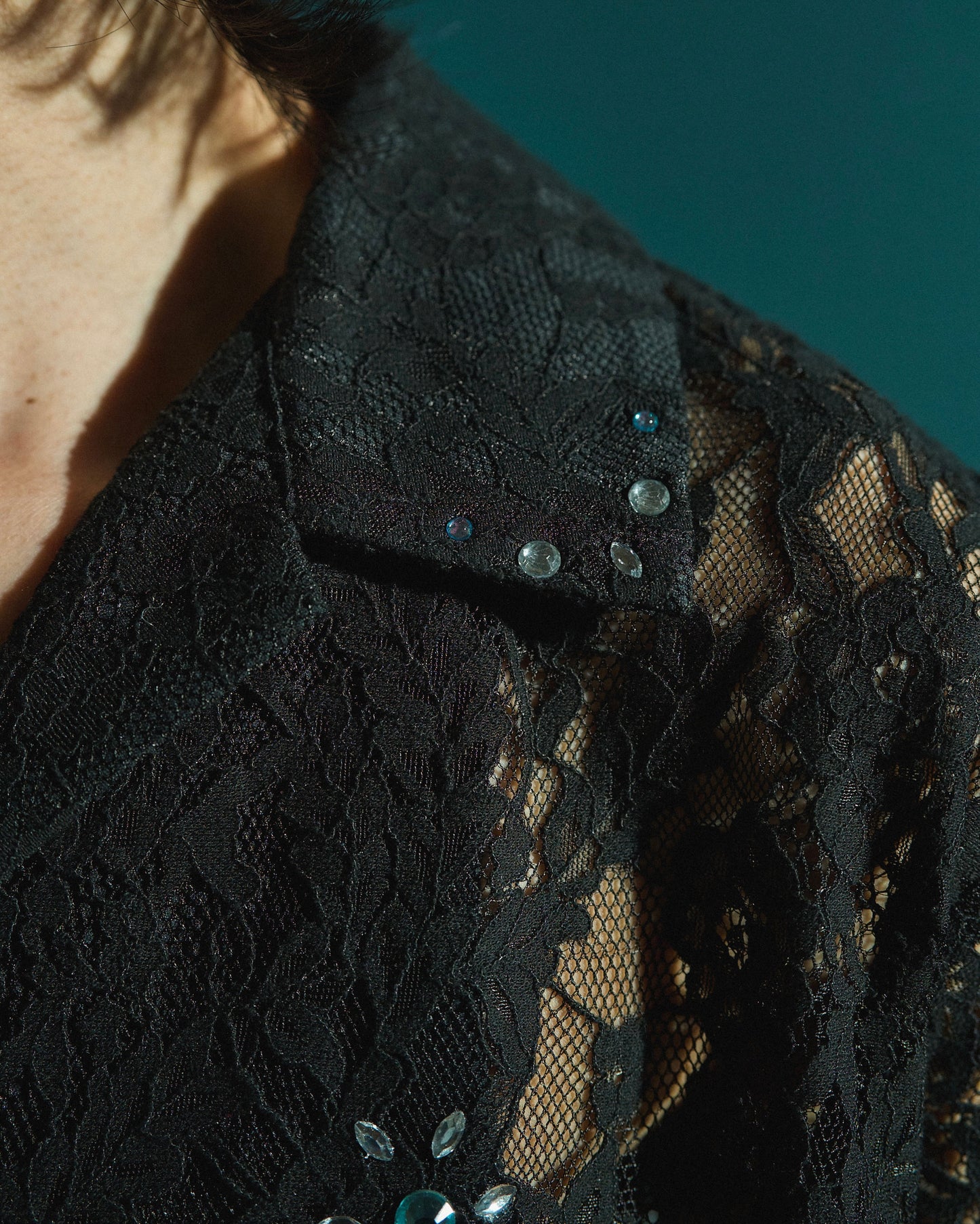 FLOWER BIJOU SHEER H/S SHIRTS