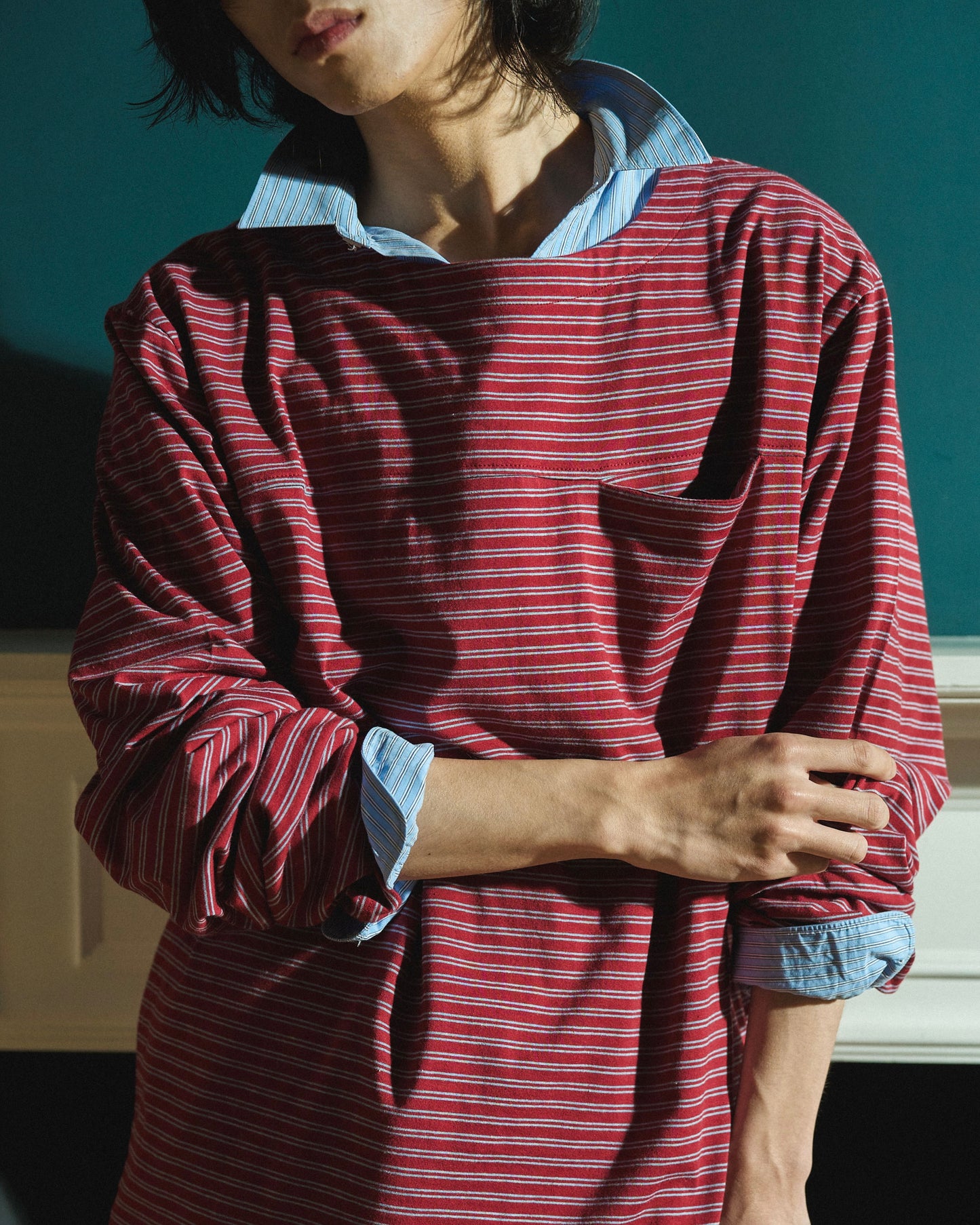 MULTI BORDER L/S TEE