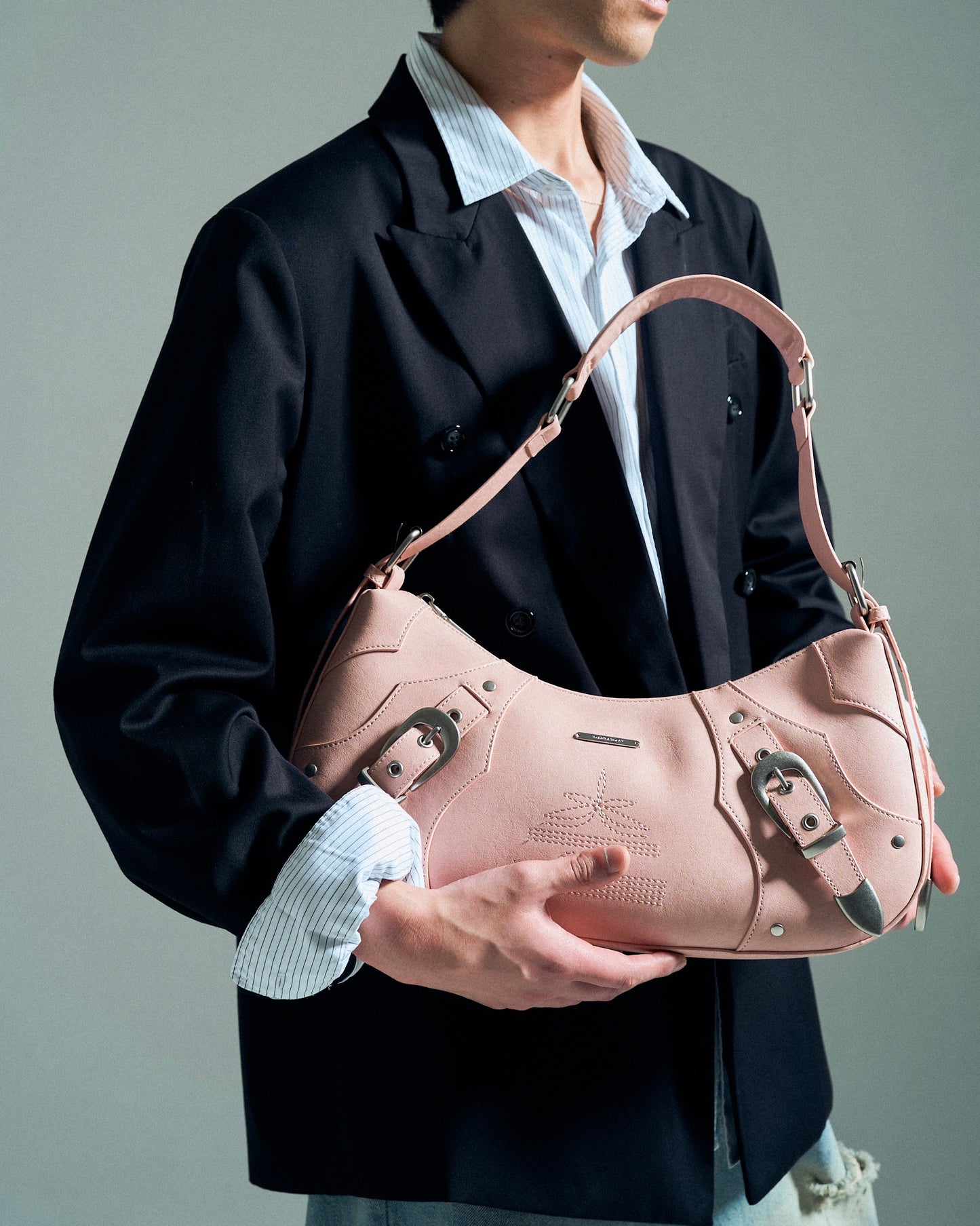FAUX LEATHER BELT BUCKLE WESTERN BAG