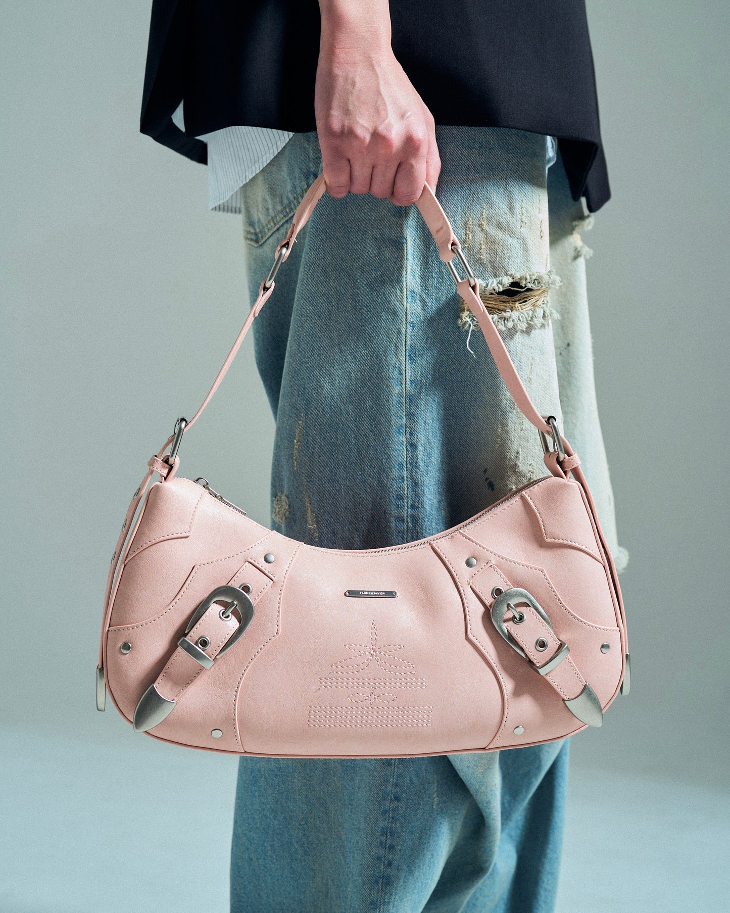 FAUX LEATHER BELT BUCKLE WESTERN BAG