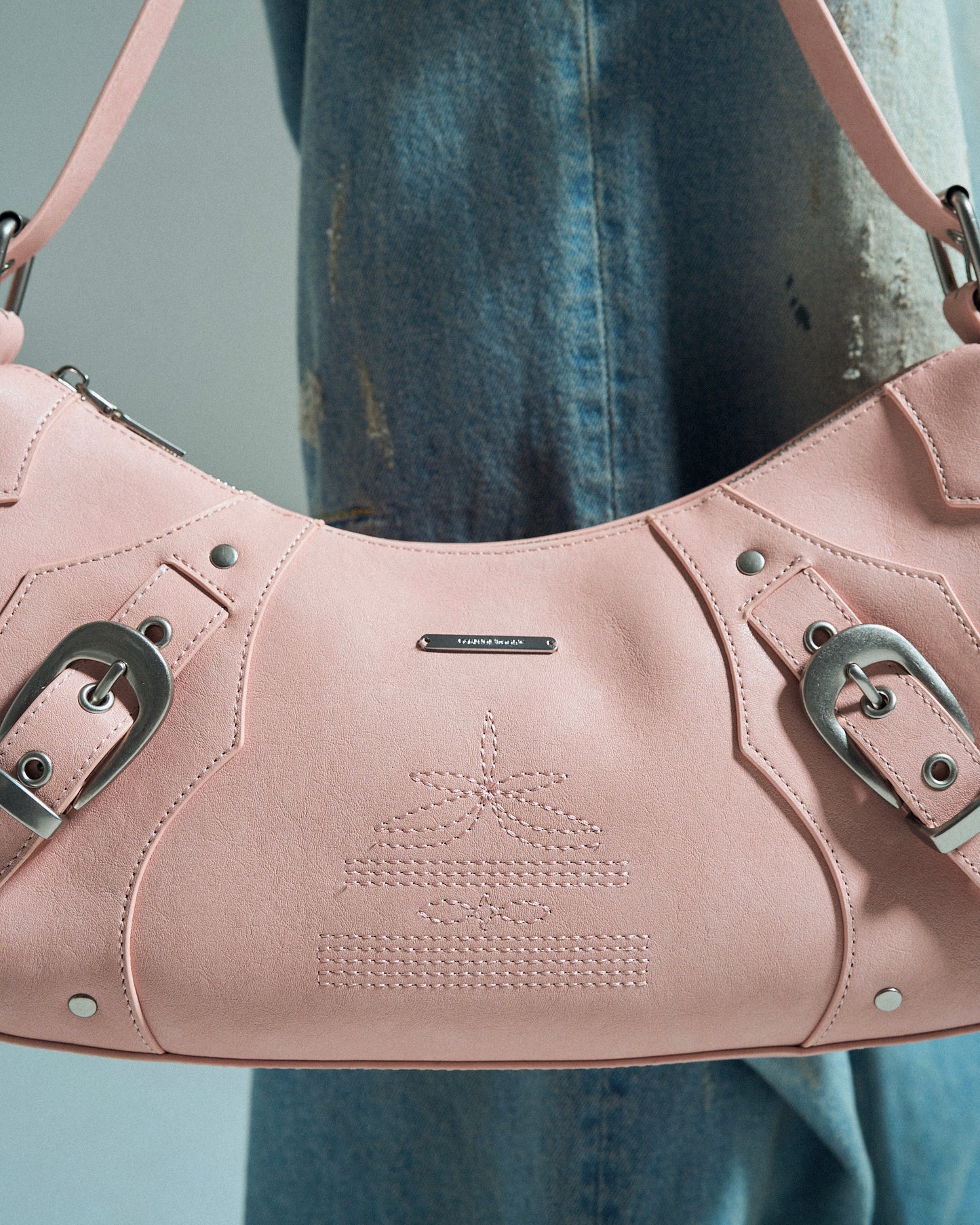 FAUX LEATHER BELT BUCKLE WESTERN BAG